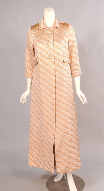 1960's Bonwit Teller Metallic Rose Gold Evening Dress with Matching ...
