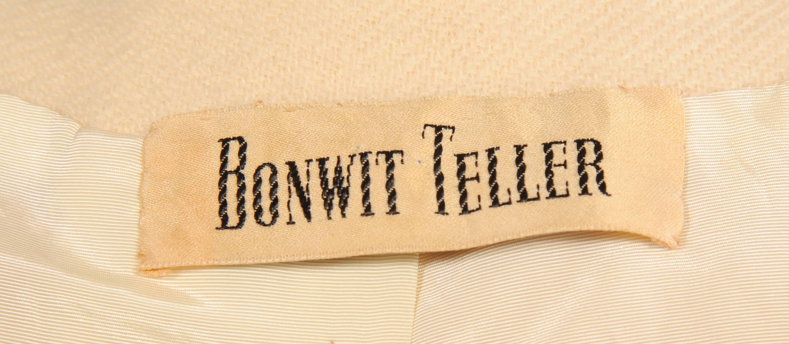 Women's 1960's Bonwit Teller Cream Wool Coat