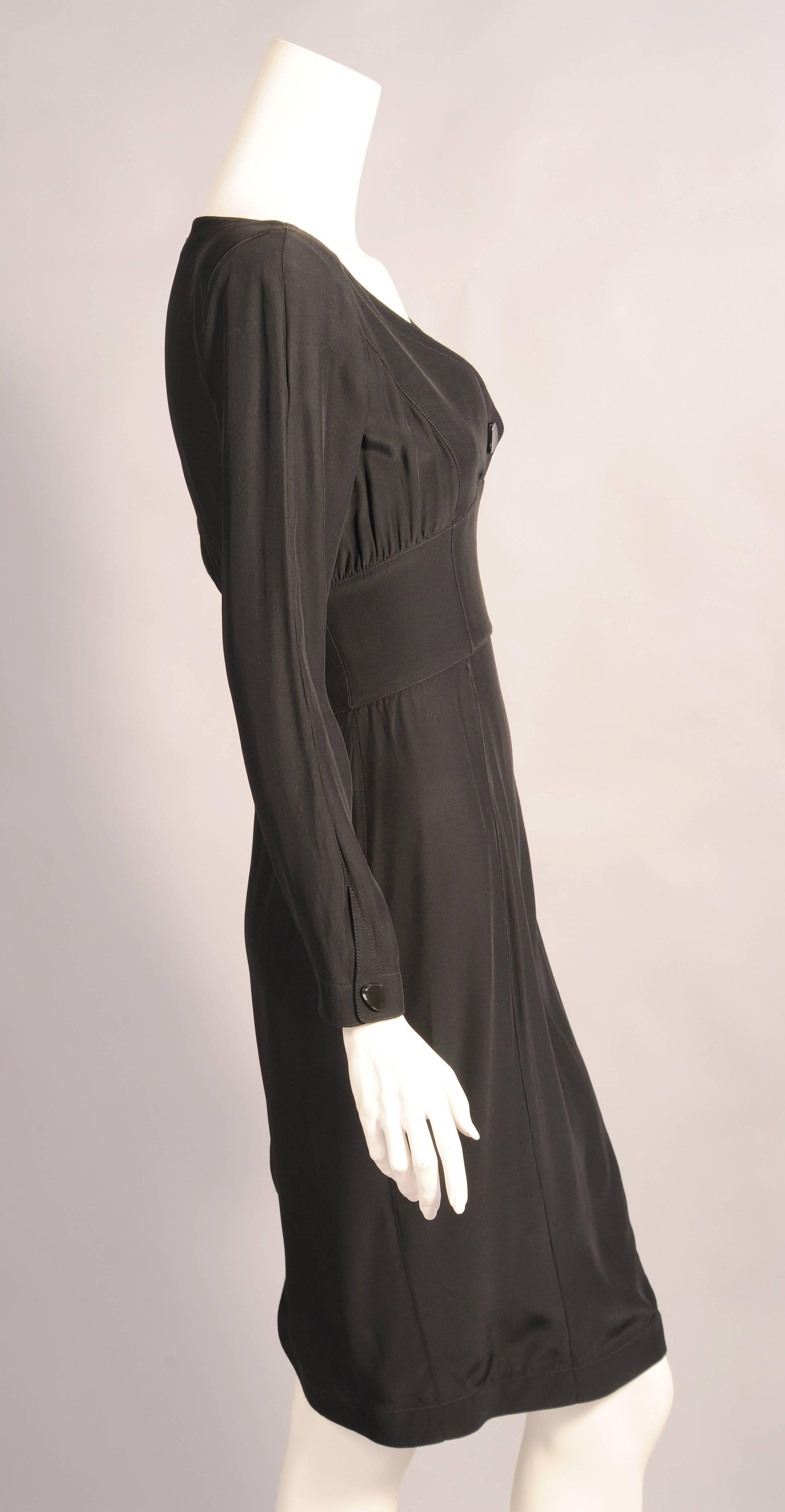 Thierry Mugler Black Button Back Dress In Excellent Condition For Sale In New Hope, PA