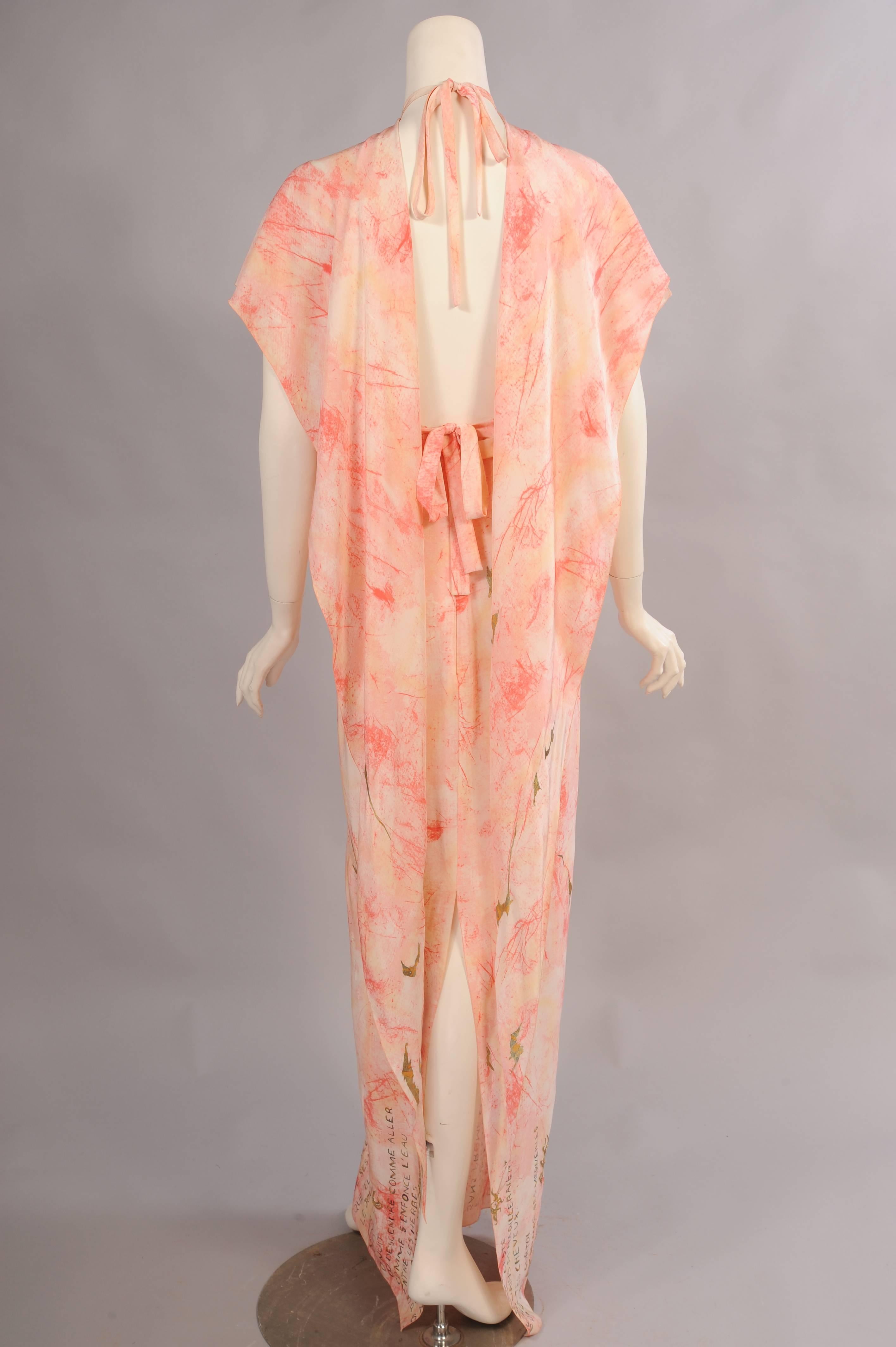 1970's Chloe Hand Painted Silk Halter Dress, Runway Worn In New Condition In New Hope, PA