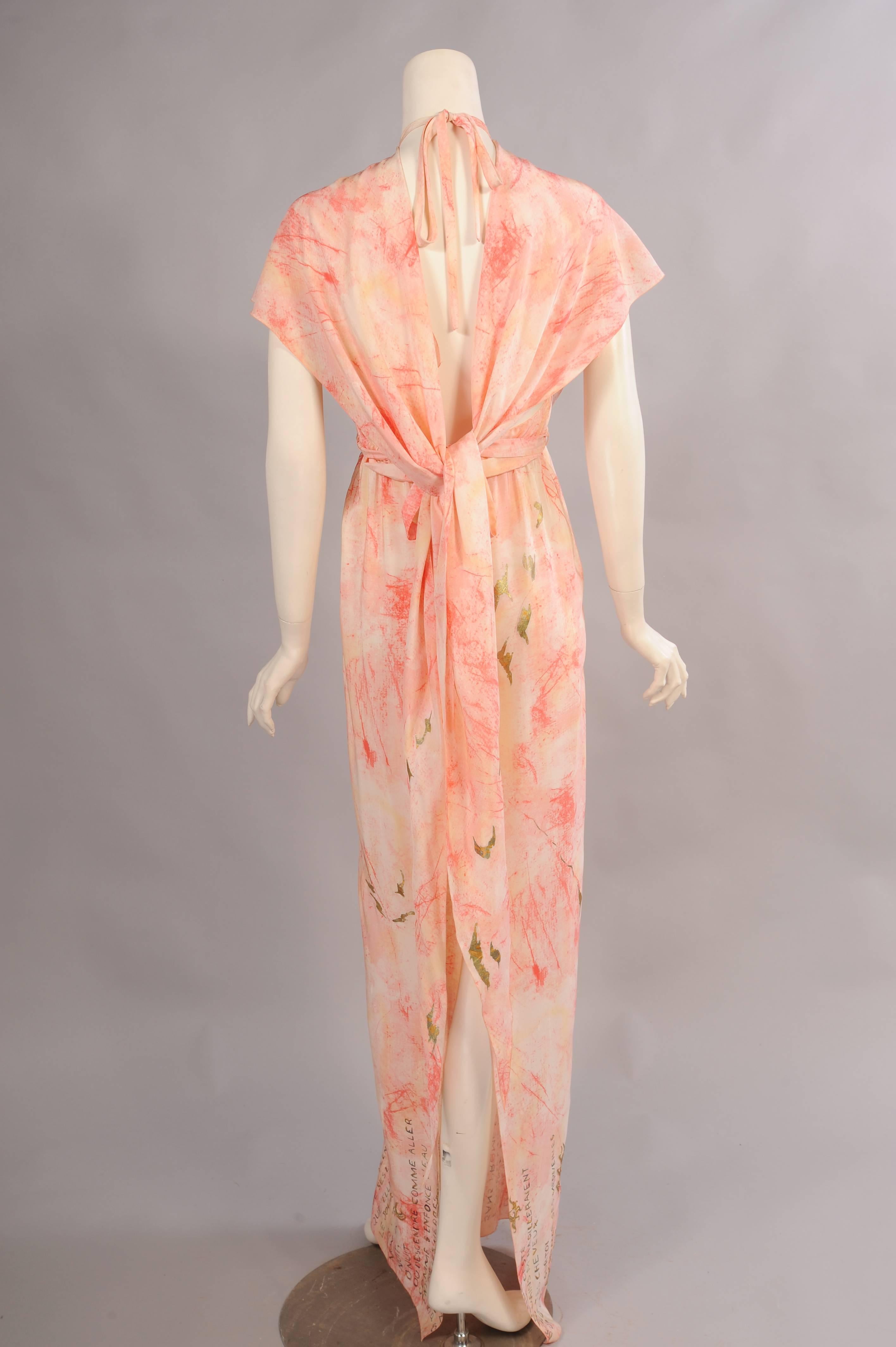1970's Chloe Hand Painted Silk Halter Dress, Runway Worn 1