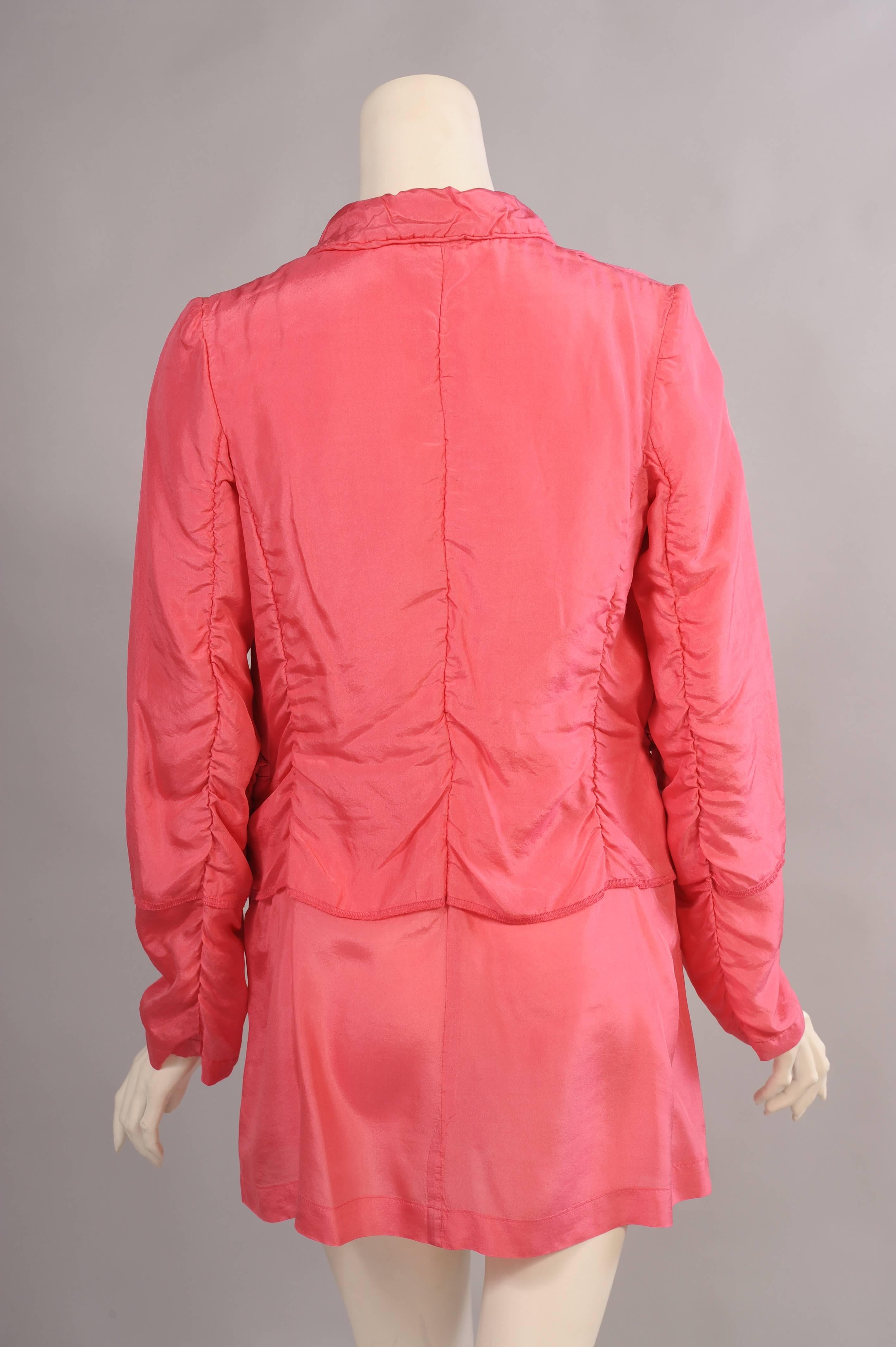 Comme des Garcons Pink Silk Jacket In Excellent Condition In New Hope, PA