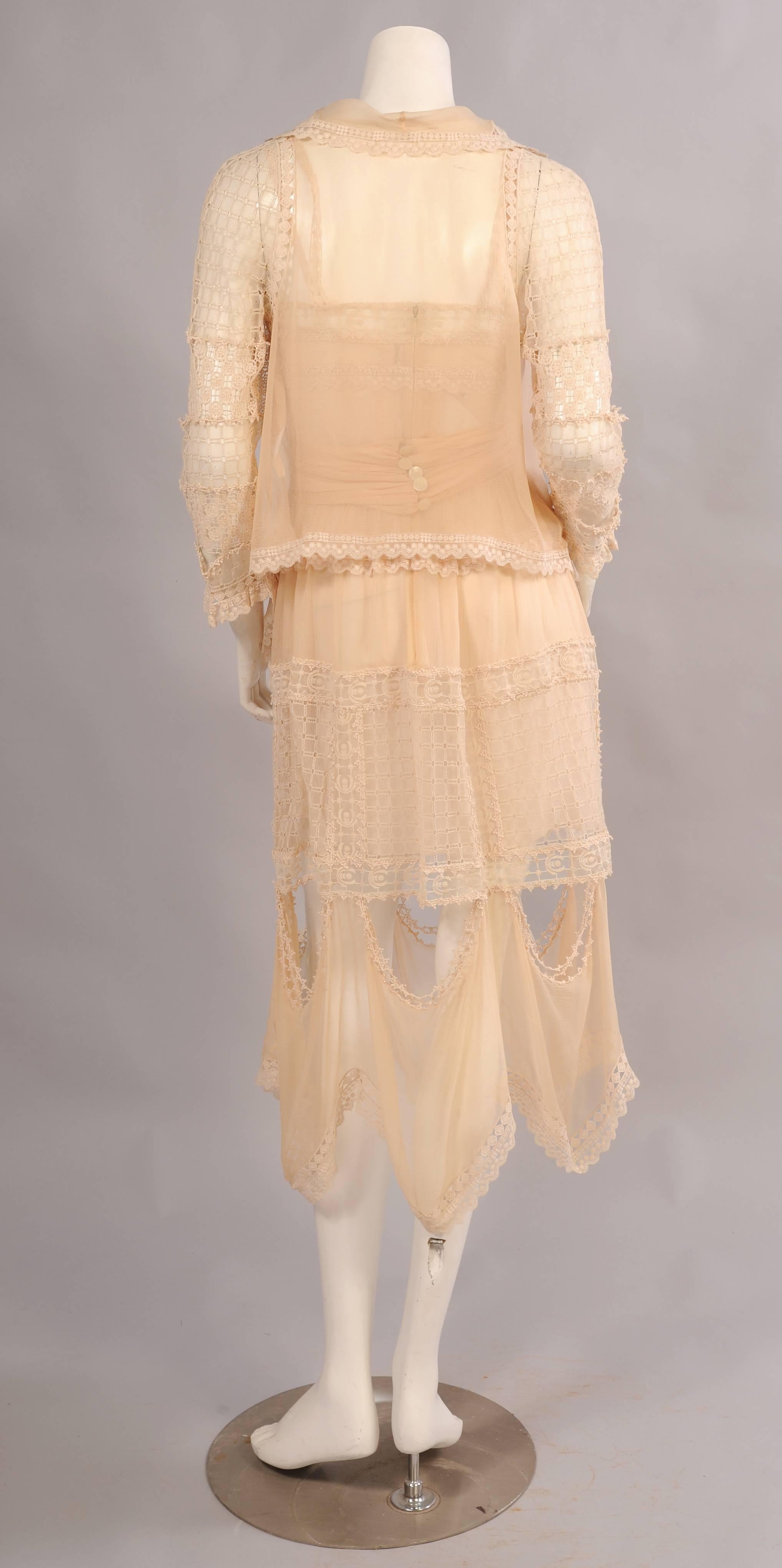 Women's 1970's Chloe Lace & Chiffon Dress & Jacket, Runway Worn