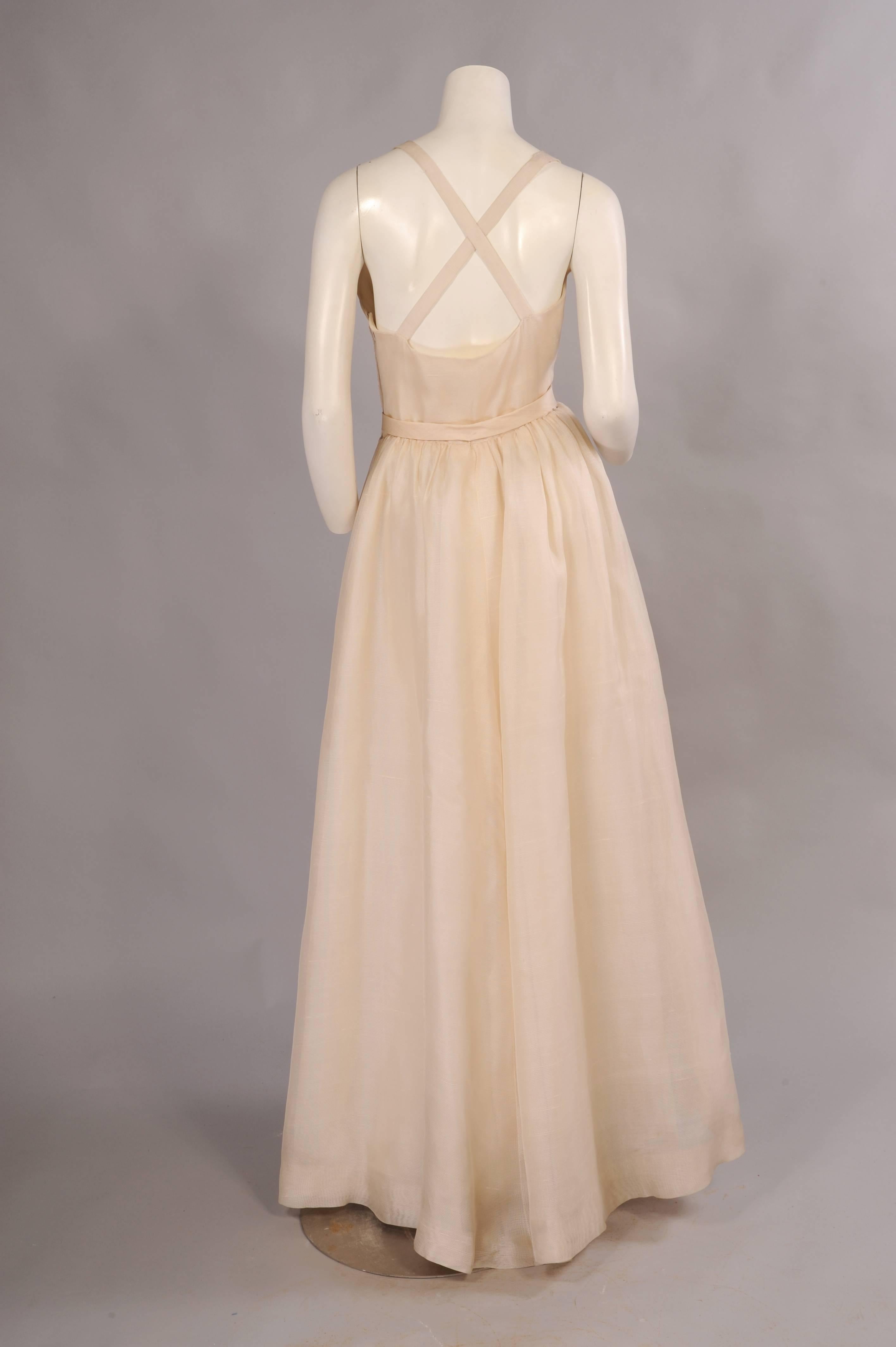 Beige Givenchy Numbered Haute Couture Silk Gazar Evening Dress