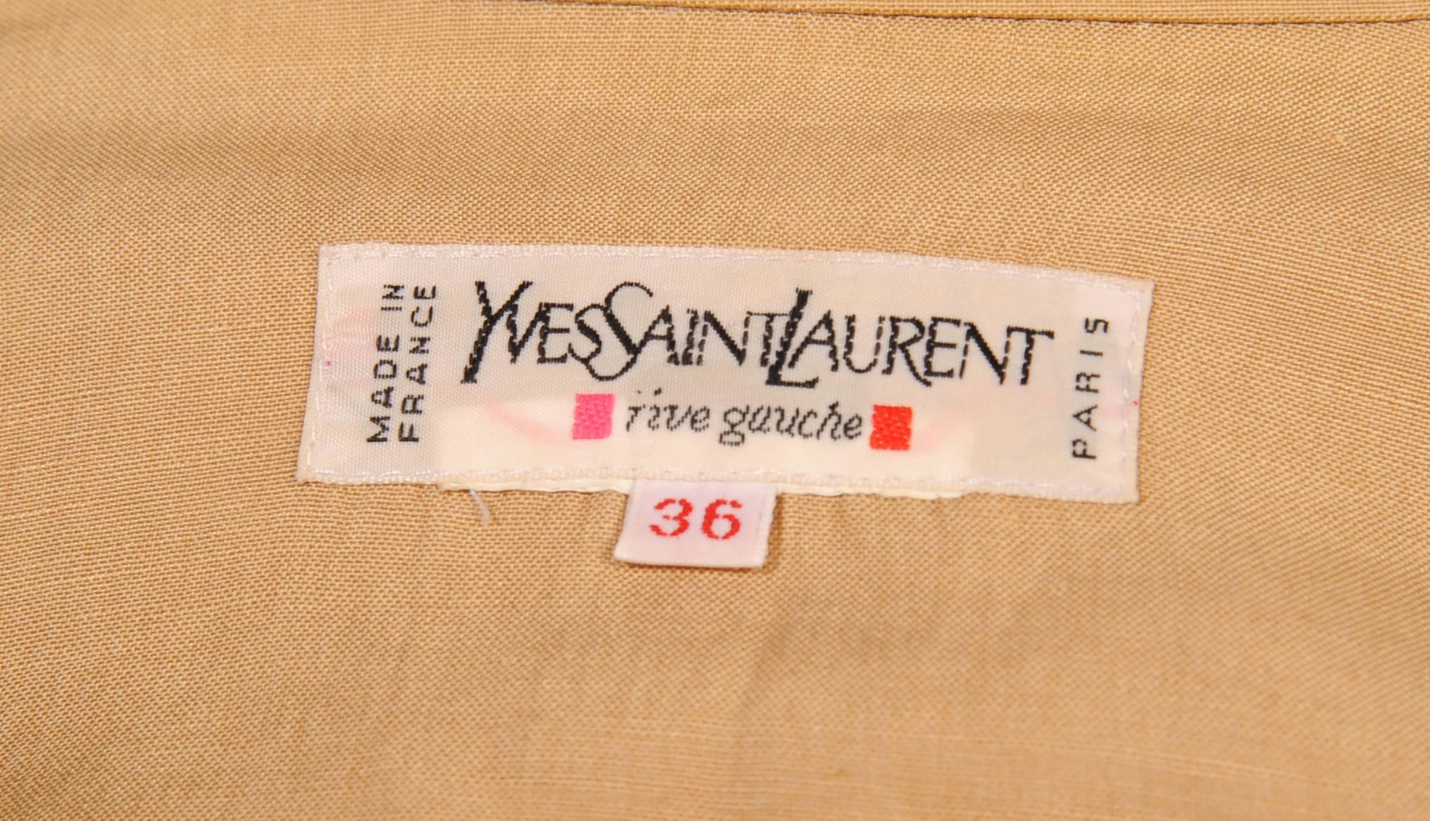 Women's Yves Saint Laurent Rive Gauche Silk Safari Suit