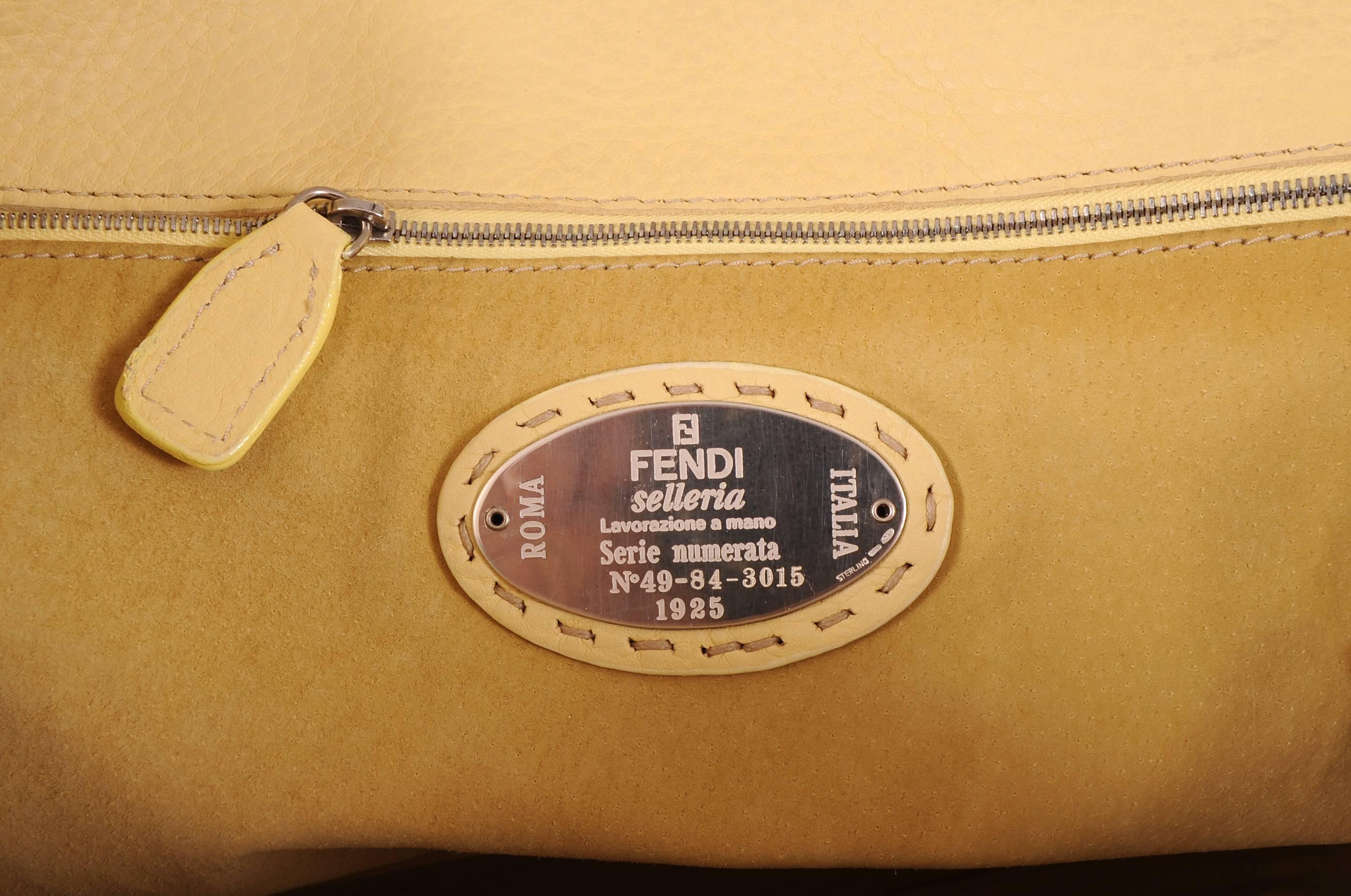 Orange Fendi Butter Yellow Leather Tote Never Used