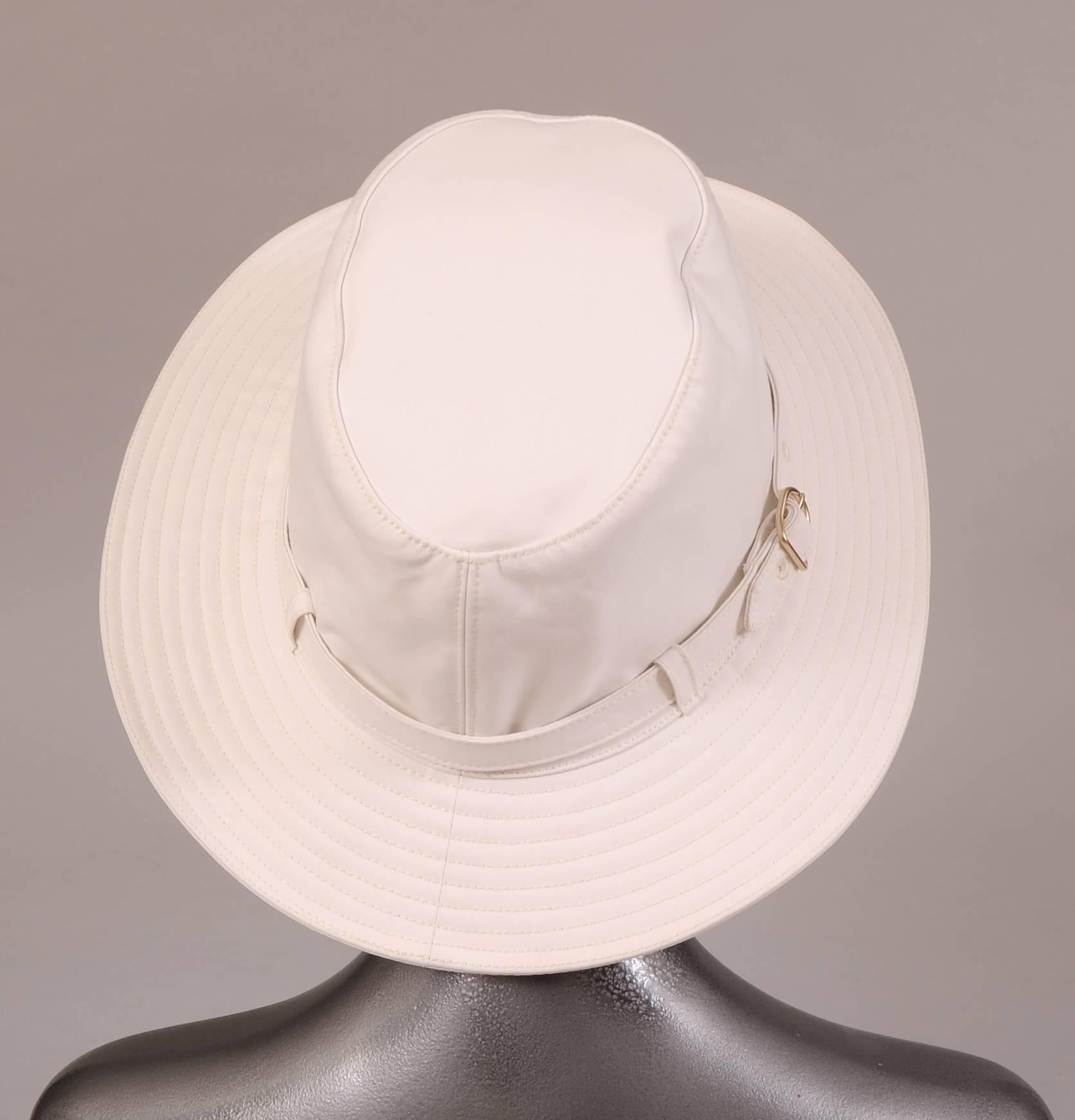 Beige Hermes White Cotton Hat, Never Worn