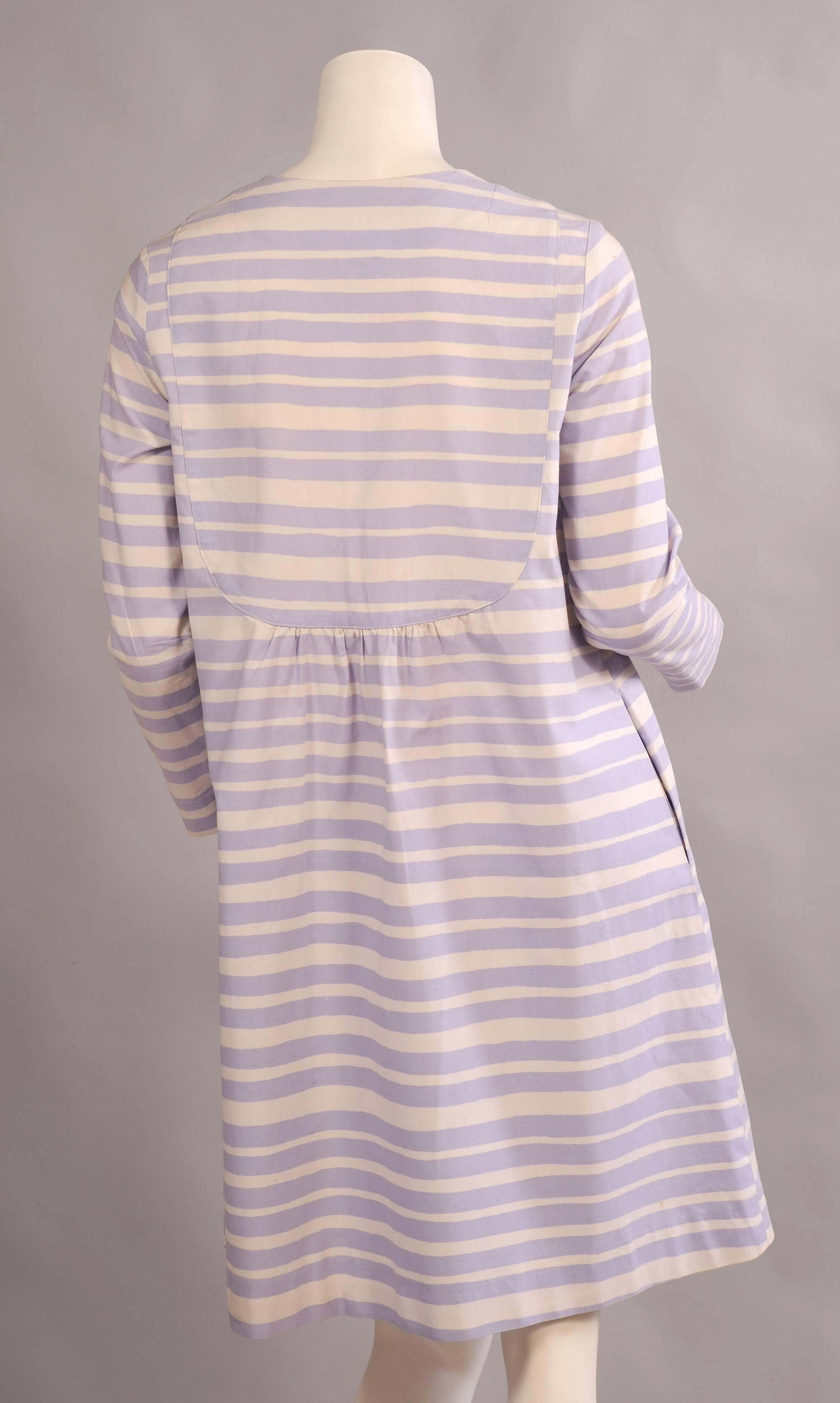 Gray 1966 Marimekko Striped Cotton Dress
