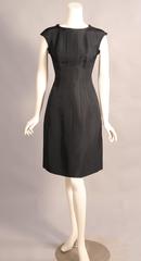 Chloe Fitted Black Dress, White Zipper Detail, Never Worn