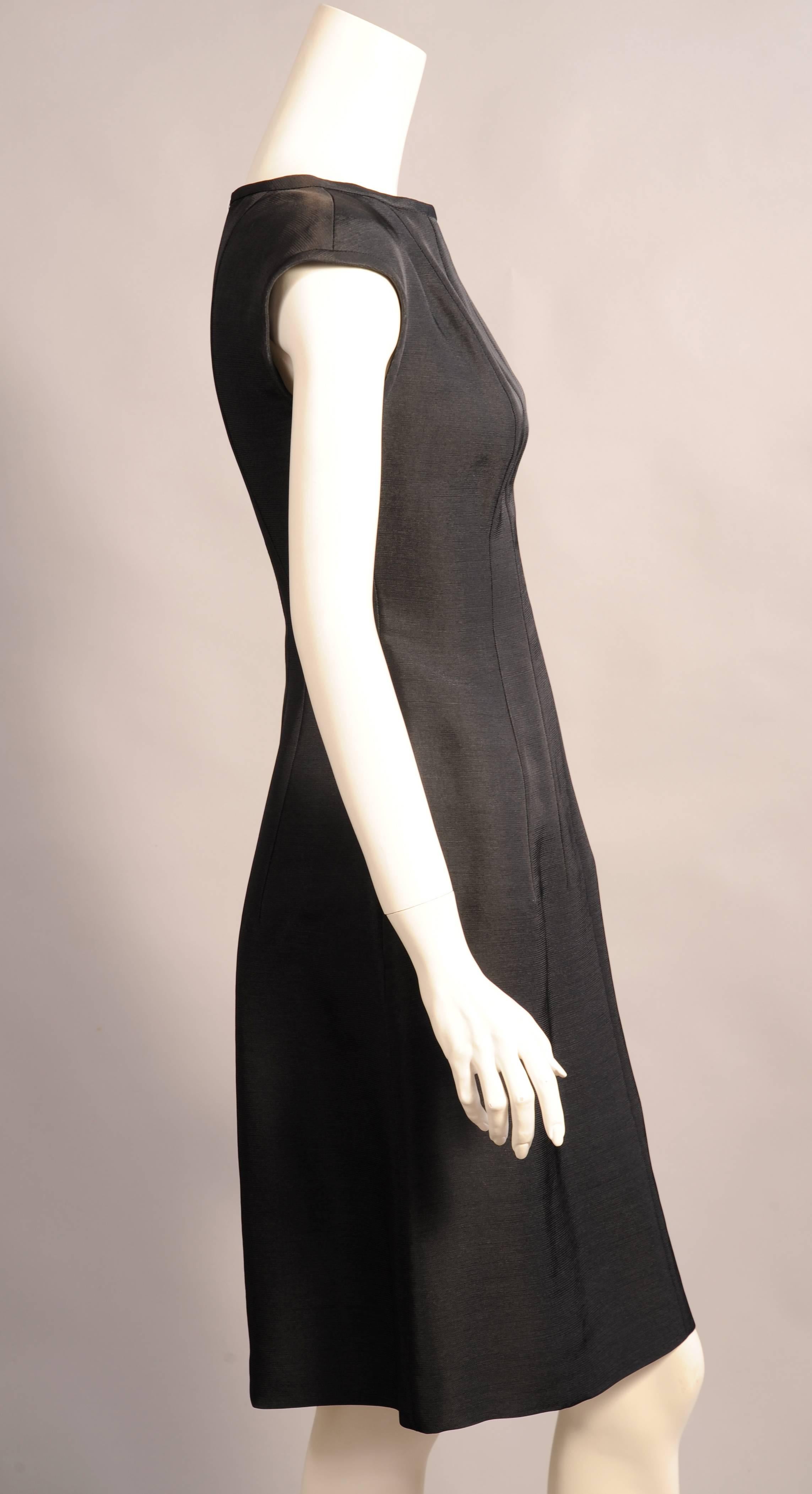 Chloe Fitted Black Dress, White Zipper Detail, Never Worn In New Condition In New Hope, PA