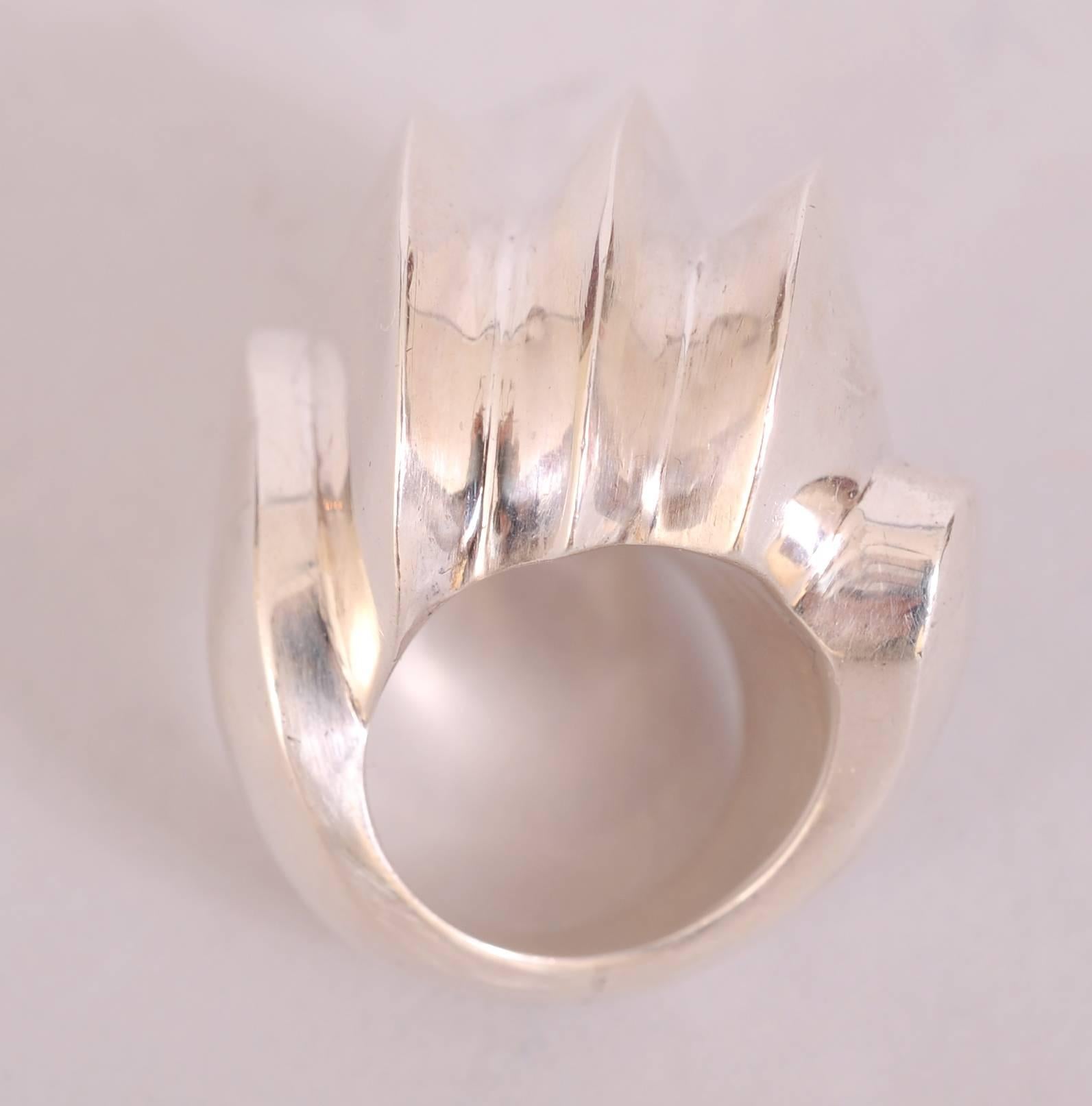  Massive Modernist Sterling Silver Ring 1