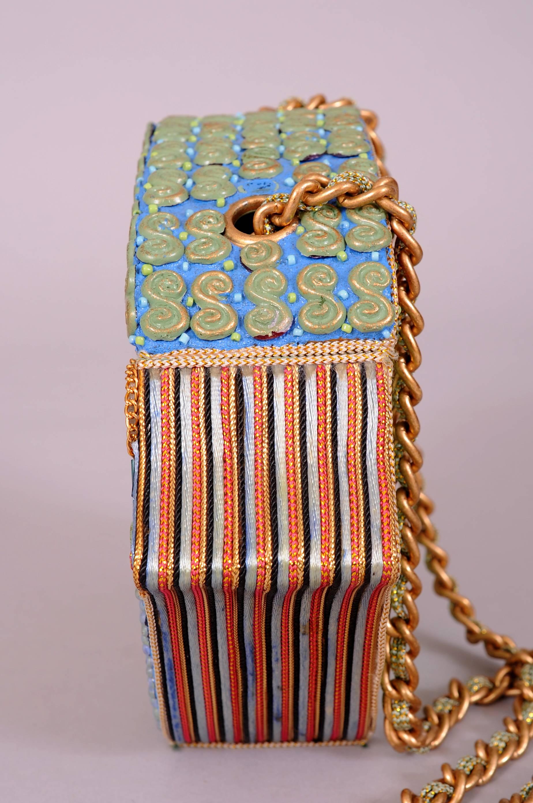 Beige Beautifully Embellished Fish Shaped Shoulder Bag