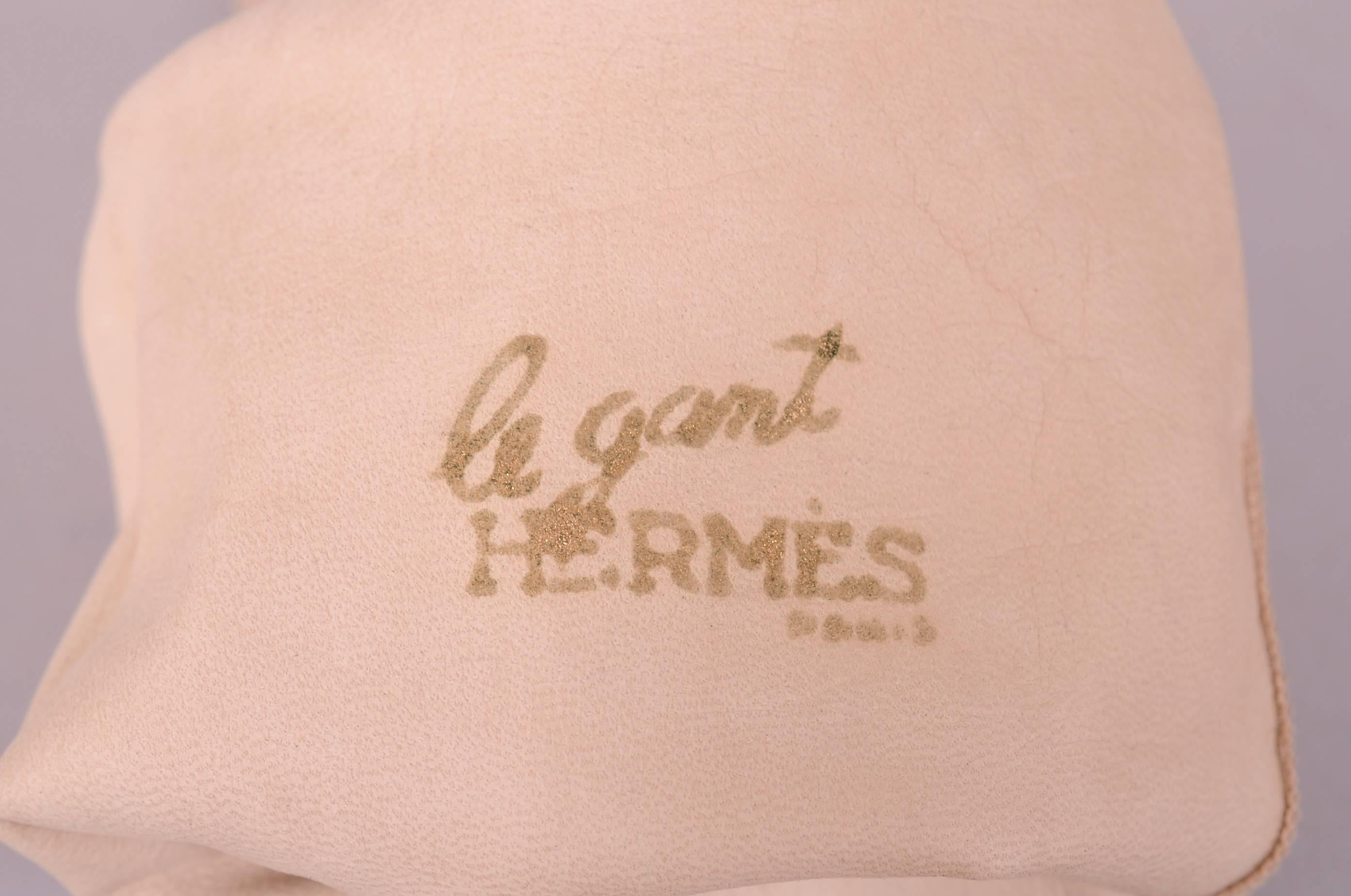 Beige Hermes Suede Gloves Never Worn Size 7 1/2