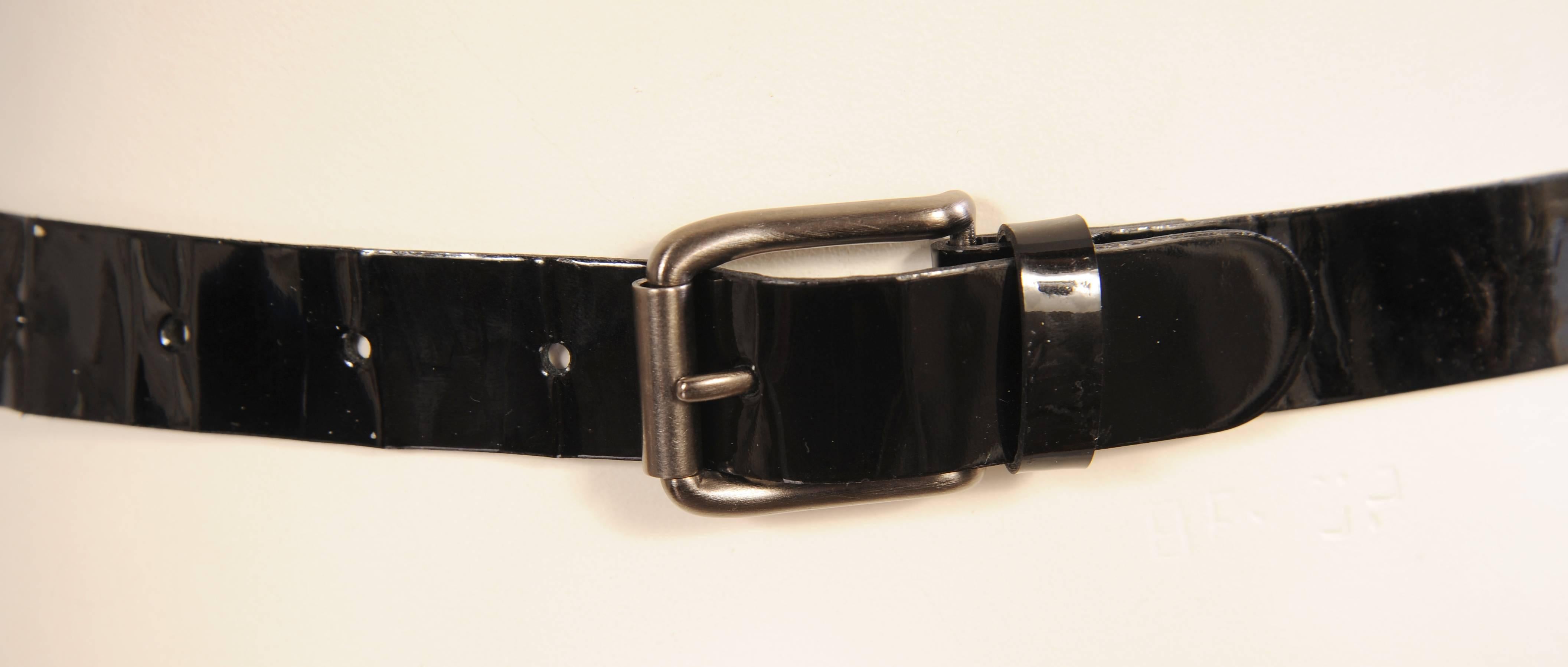 Marni Patent Leather Belt Dramatic Decoration In Excellent Condition In New Hope, PA