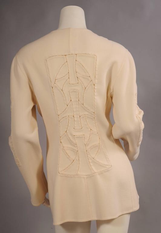 Chado Ralph Rucci Wool Crepe Jacket with Hand Pieced Design at 1stDibs