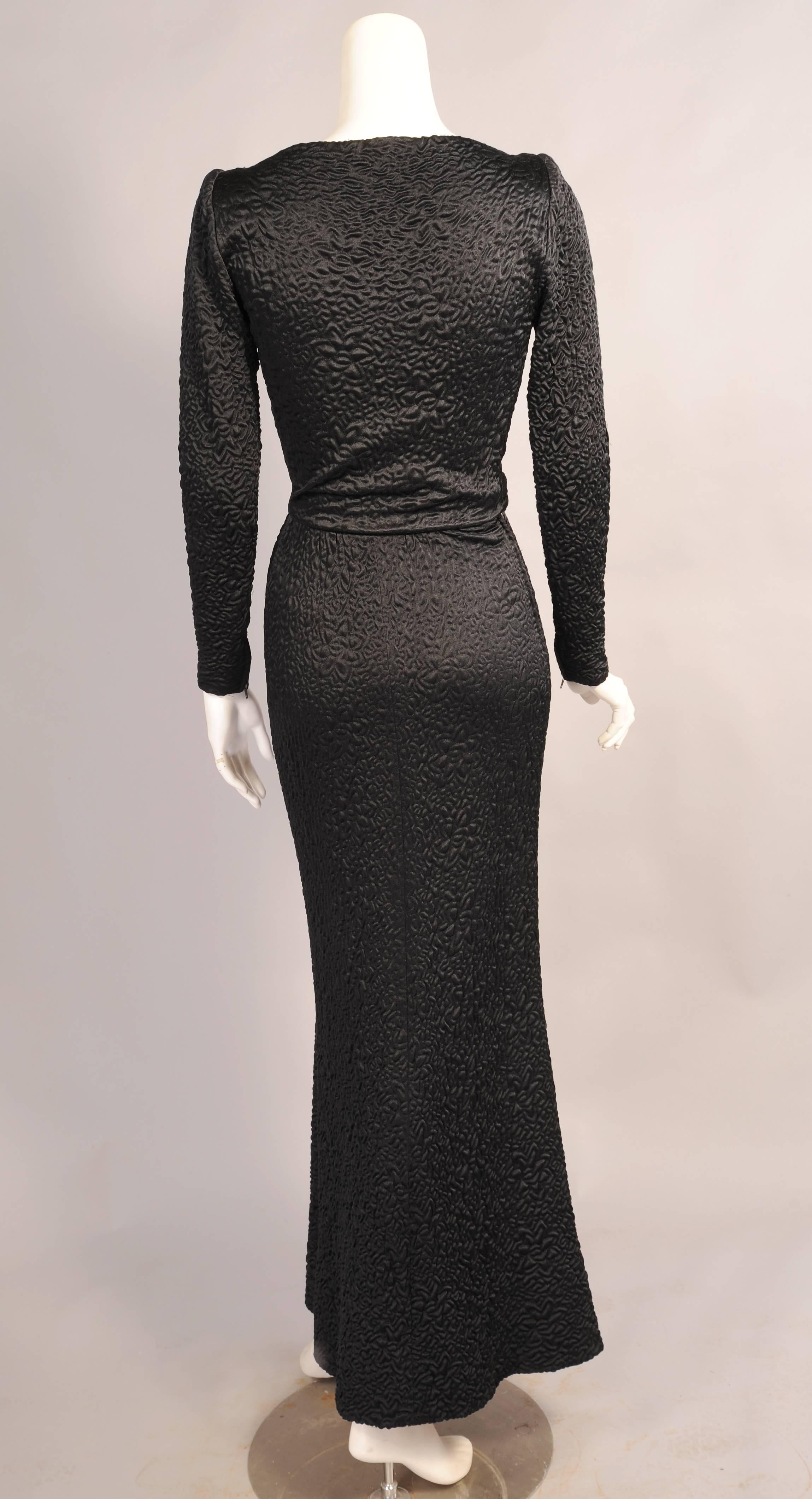 Women's Givenchy Haute Couture Black Silk Cloque Evening Dress