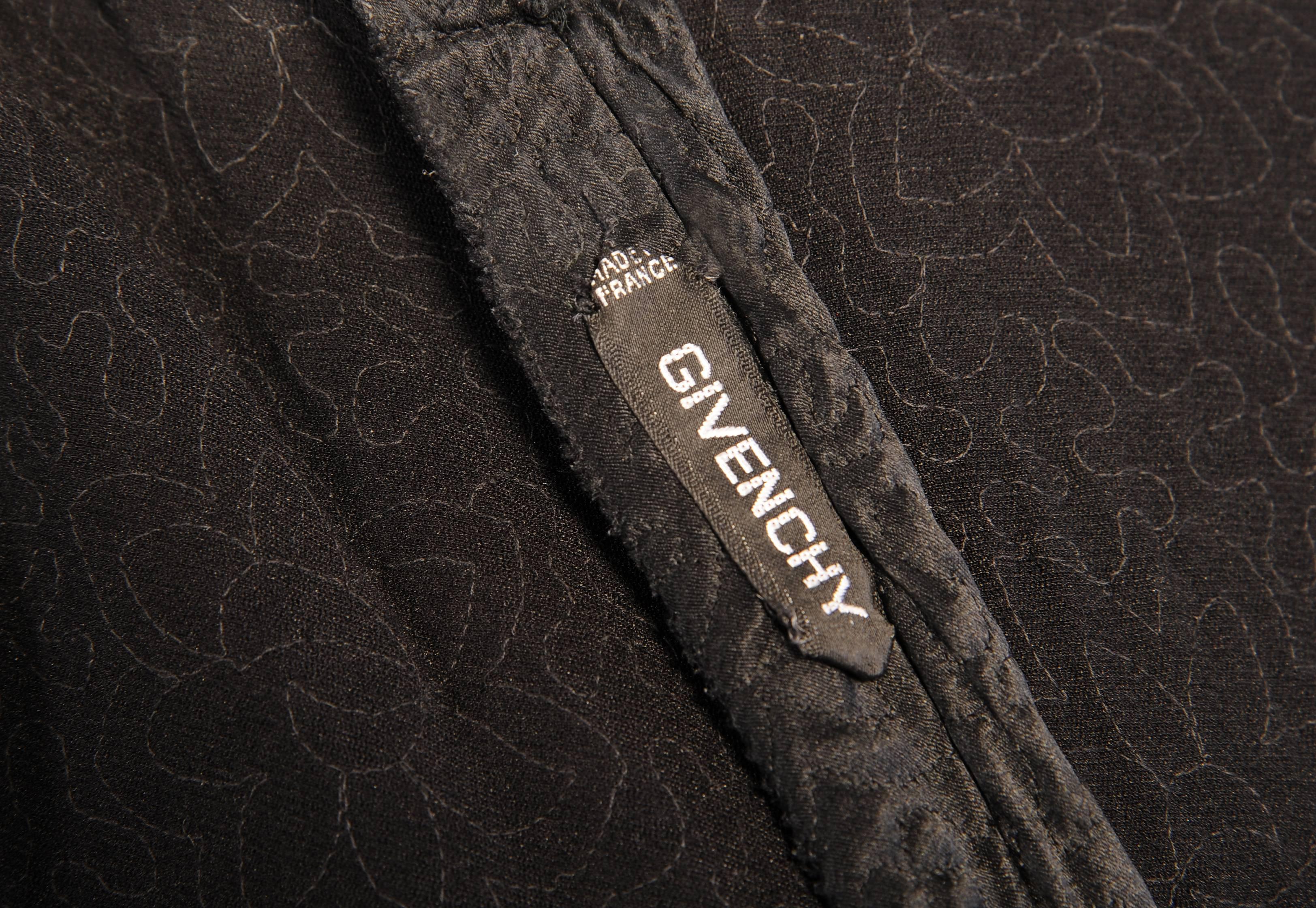 Givenchy Haute Couture Black Silk Cloque Evening Dress 1