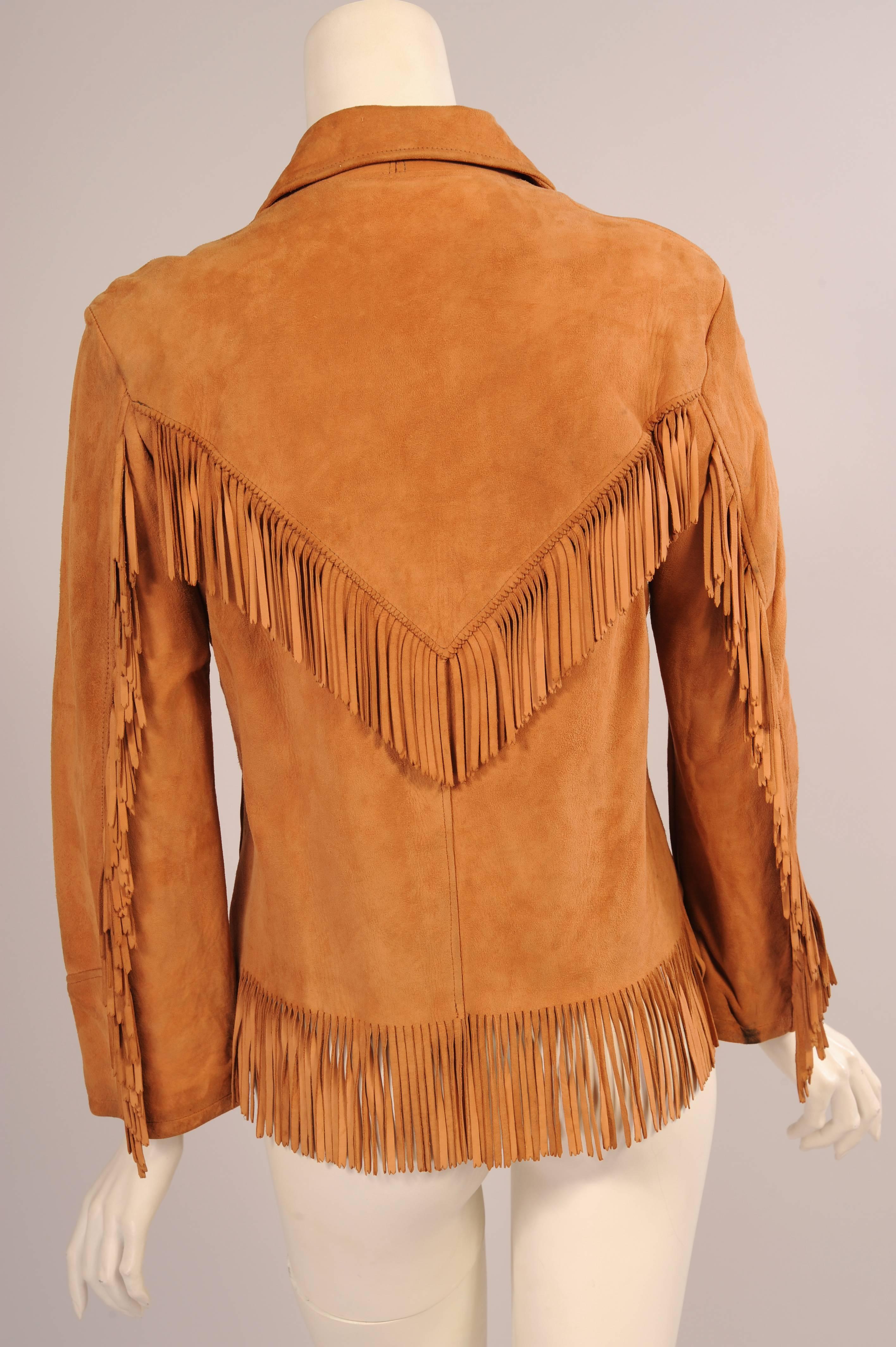 Orange K Bar Z Fringed Suede Jacket