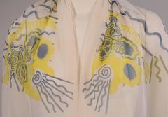 Zandra Rhodes Hand painted Silk Chiffon Scarf, Never Worn