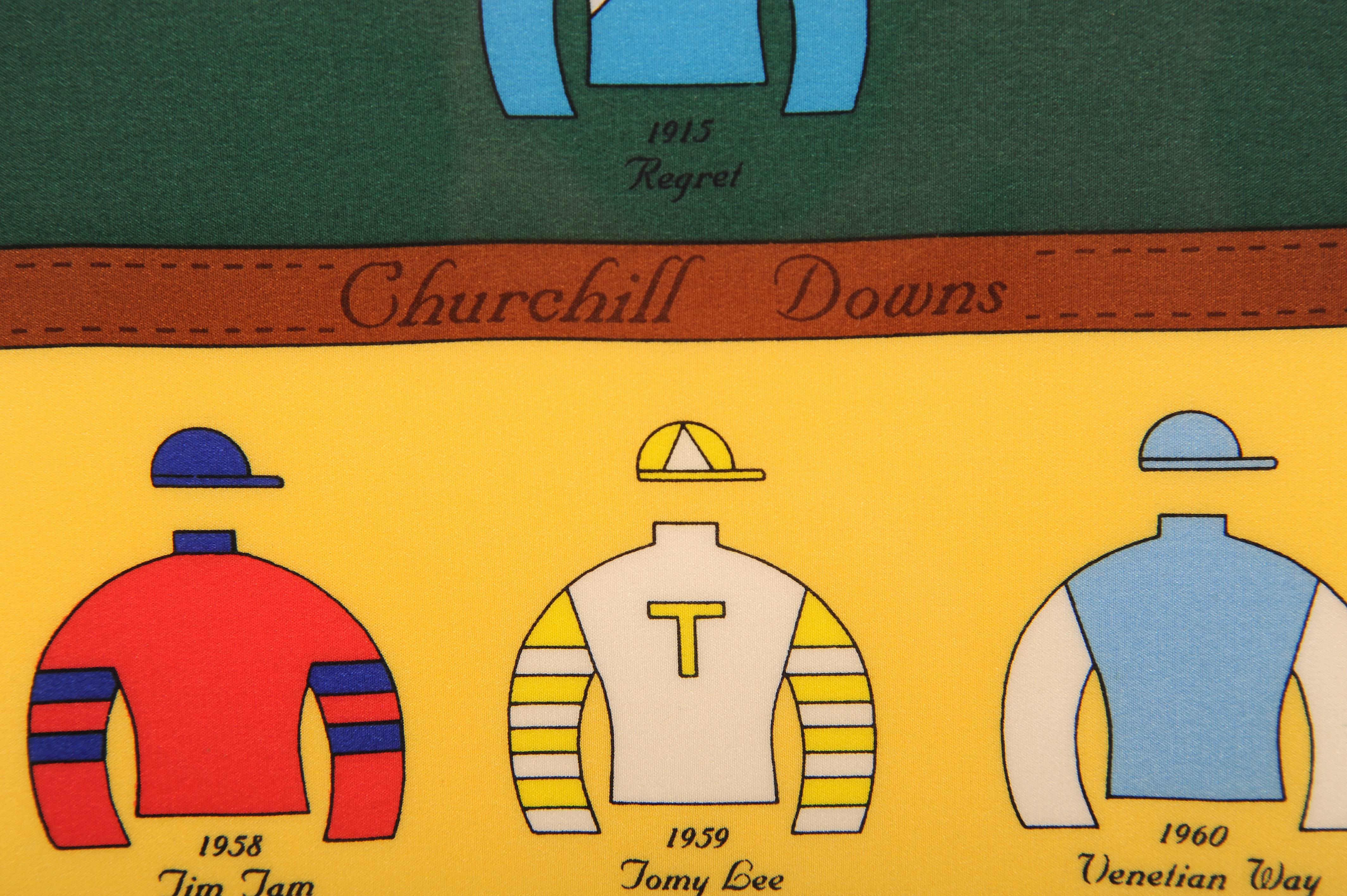 Black Kentucky Derby Framed Silk Scarf Showcasing the 1987 Derby Winner Alysheba