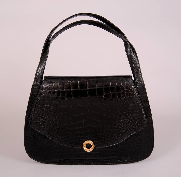 Lucille de Paris Oversized Black Alligator Handbag For Sale at 1stDibs ...