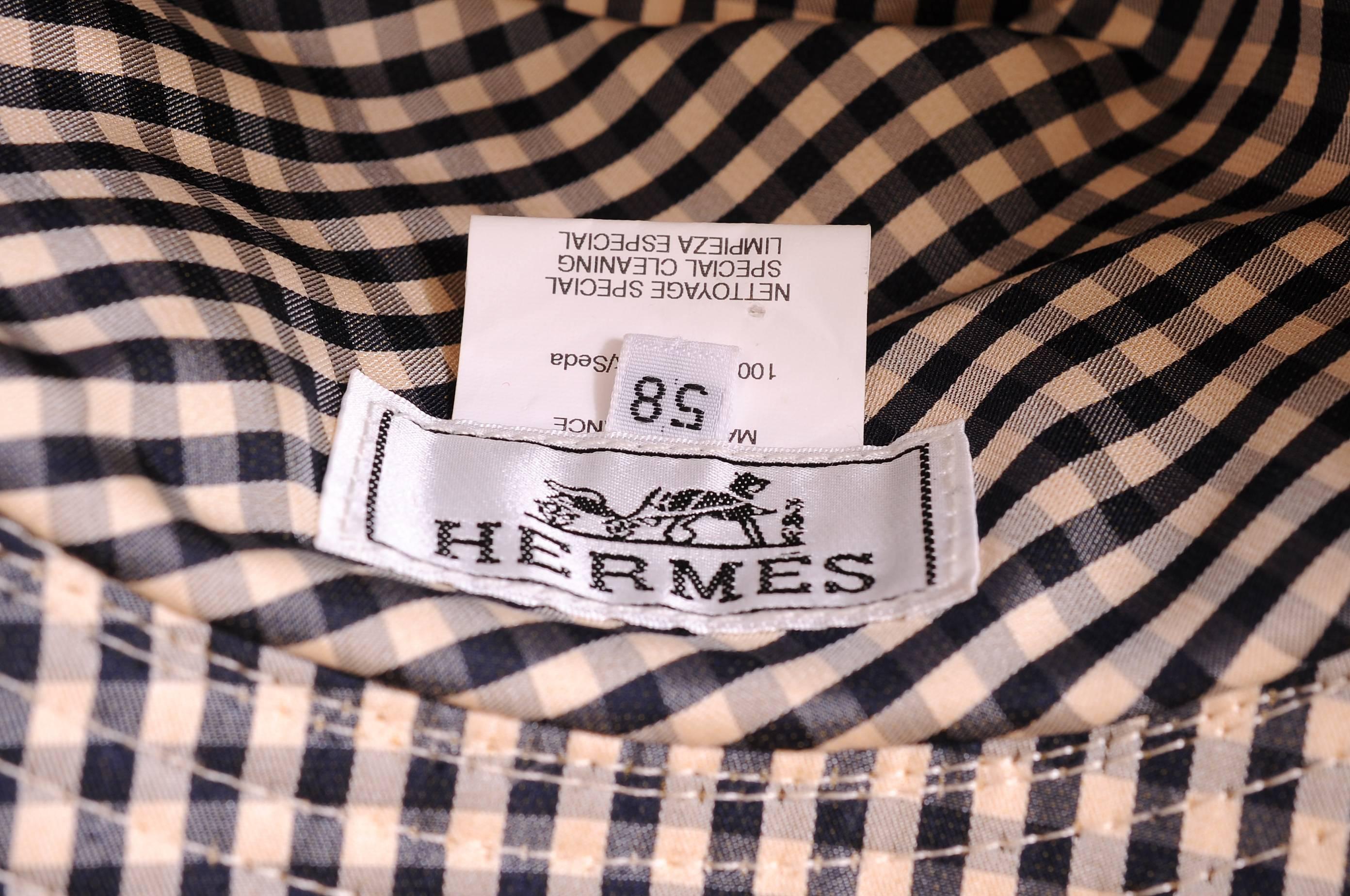 Hermes Black and White Silk Hat 1