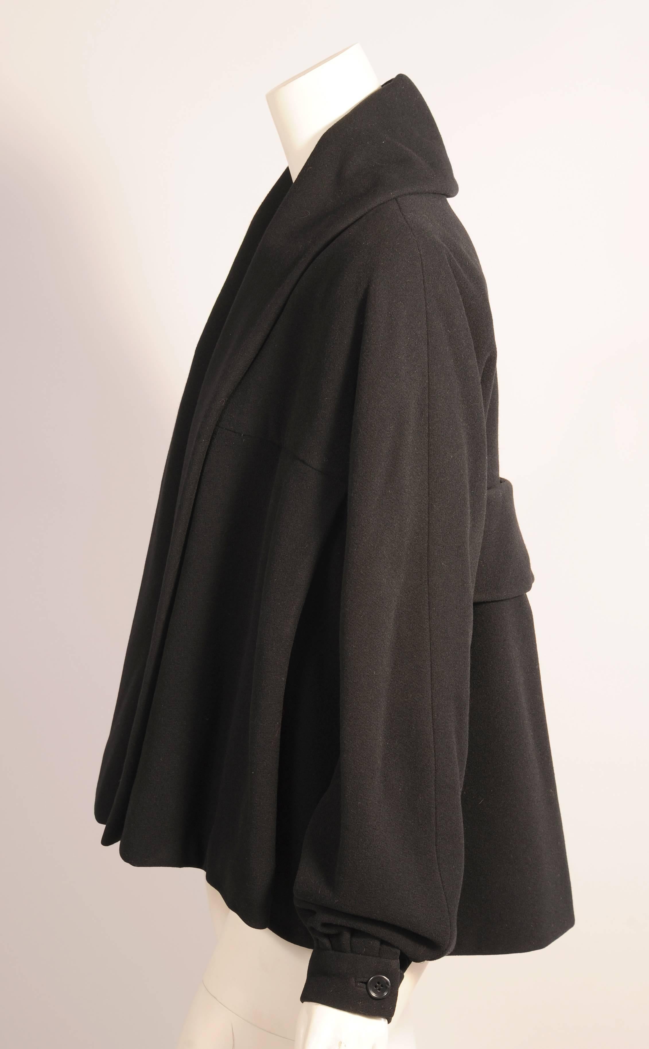 Black 1950's Dior Numbered Haute Couture Wool Swing Jacket