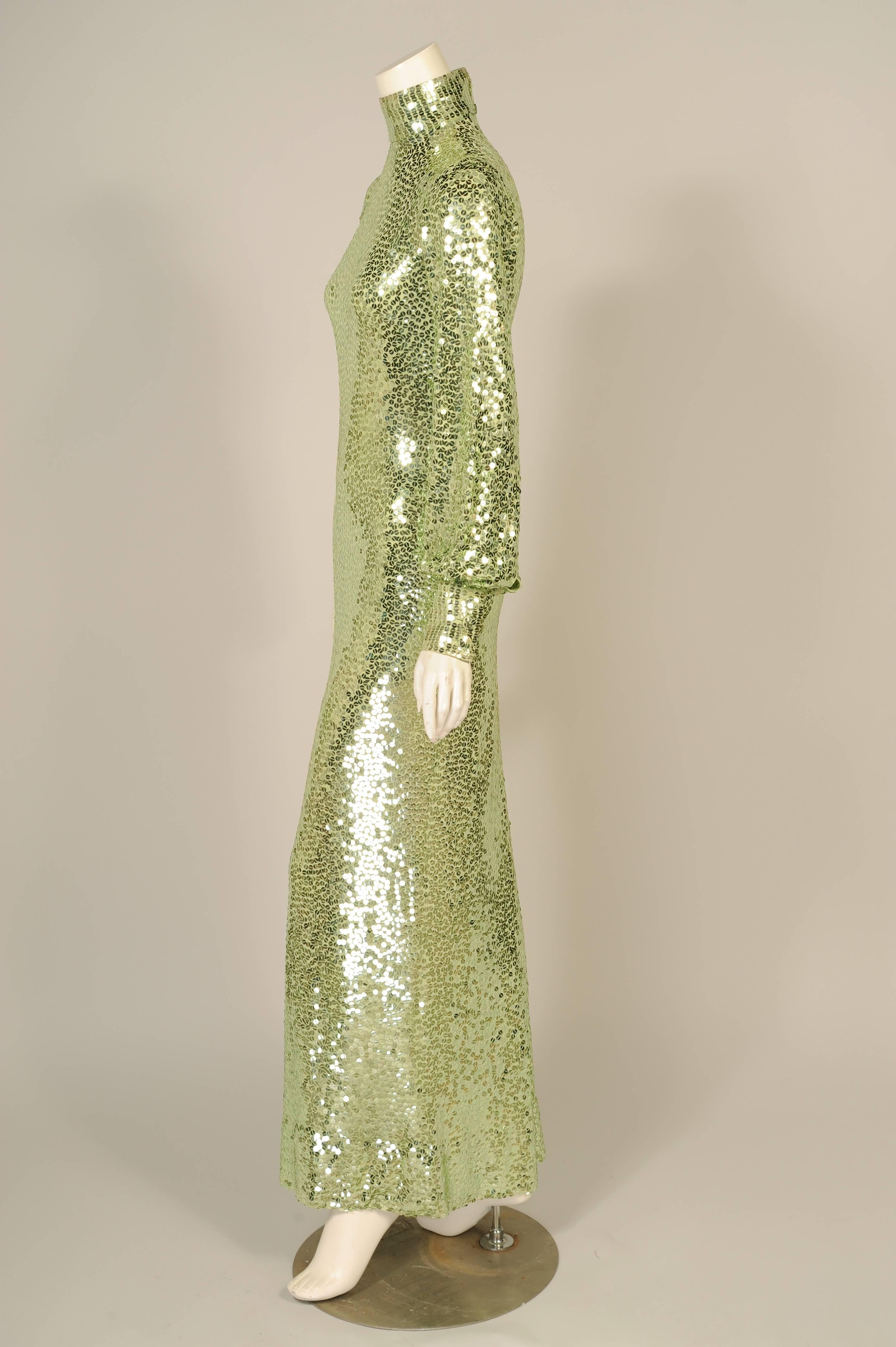 I am thrilled to have acquired this iconic Mermaid Gown designed by Norman Norell in the late 1960's or very early 1970's.  A few years ago I listed a small collection of these dresses and sold several to the Metropolitan Museum. This dress is