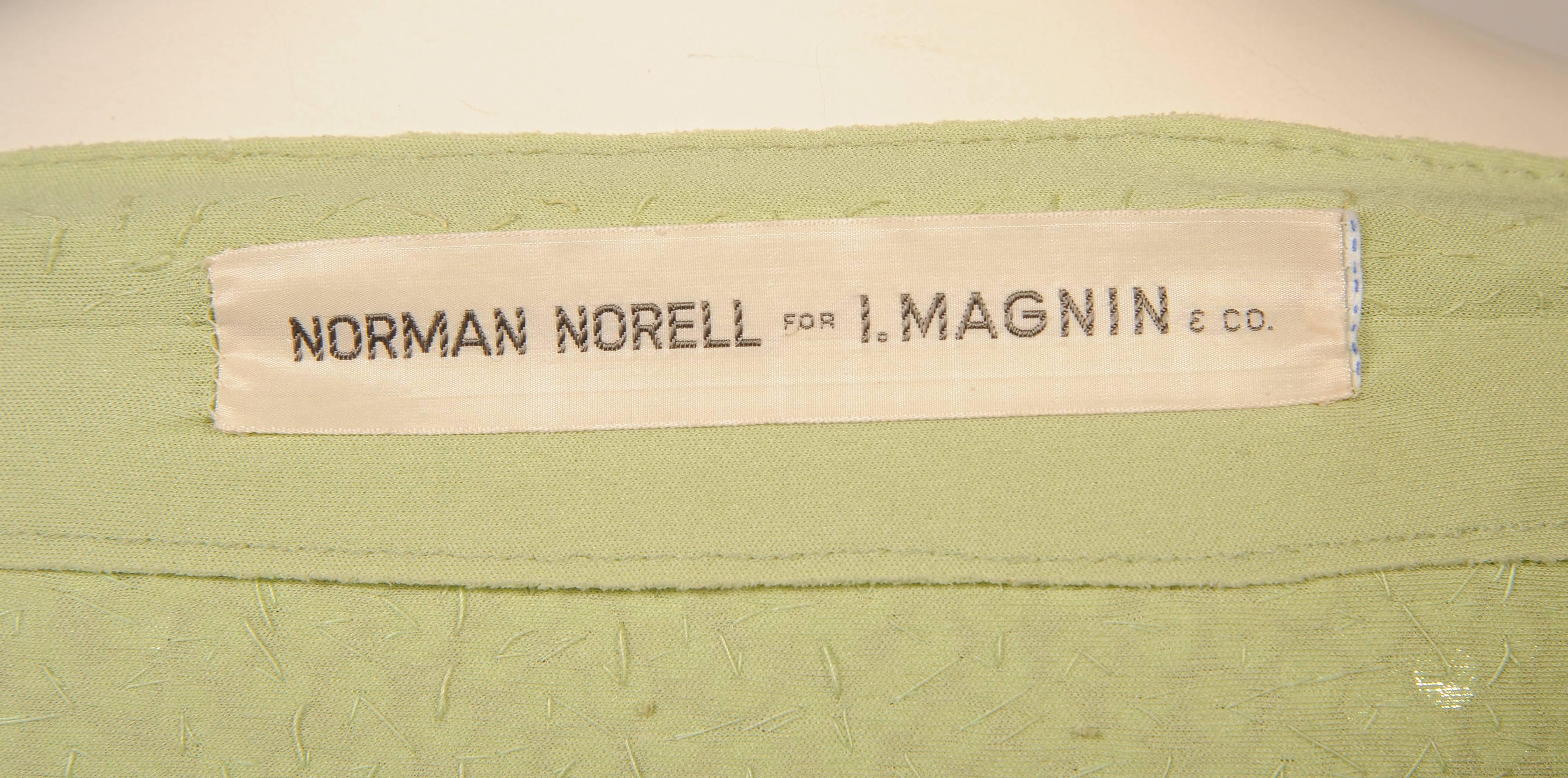 Norman Norell Iconic Mermaid Gown Sparkling Green Sequins on Silk 1960s-1970s In Excellent Condition In New Hope, PA