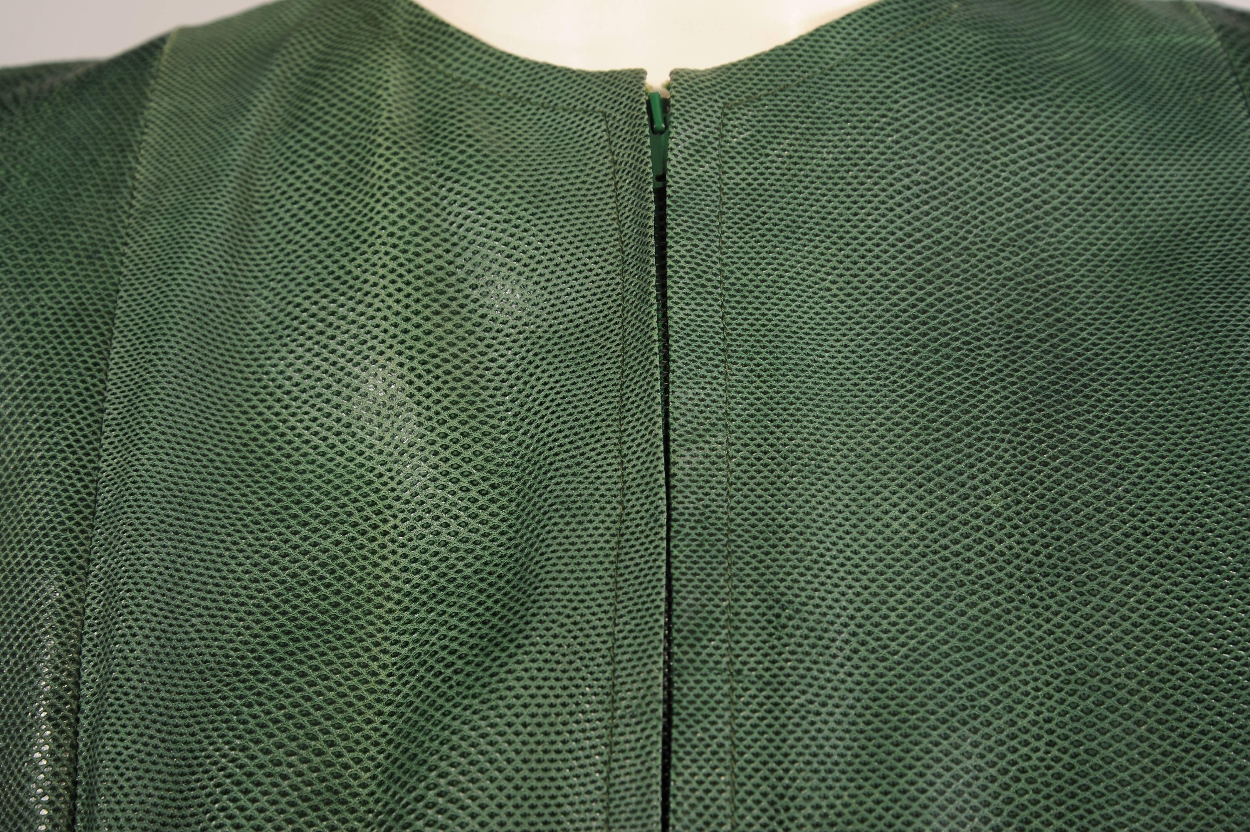 Gray 1970's Halston Deep Green Karung Snakeskin Jacket