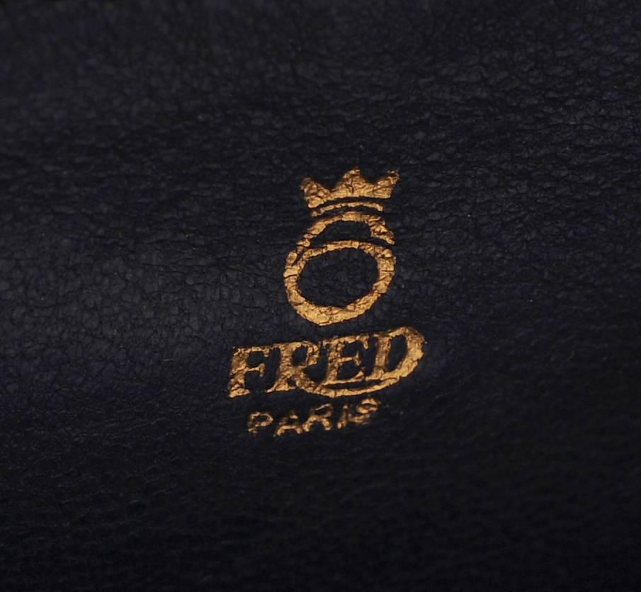 Fred, Paris Navy and White Woven Leather Clutch or Shoulder Bag, Never Used In Excellent Condition In New Hope, PA