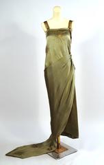 Kuhn & Komar Shanghai China Embroidered Beaded Silk Dress with Train circa 1920