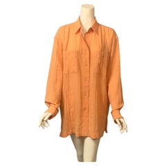 Issey Miyake Chemisier ou chemise de couleur melon Taille Large