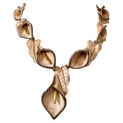 Emilia "Mimi" Castillo Sterling Silver and Blush Pink Enamel Calla Lily Necklace