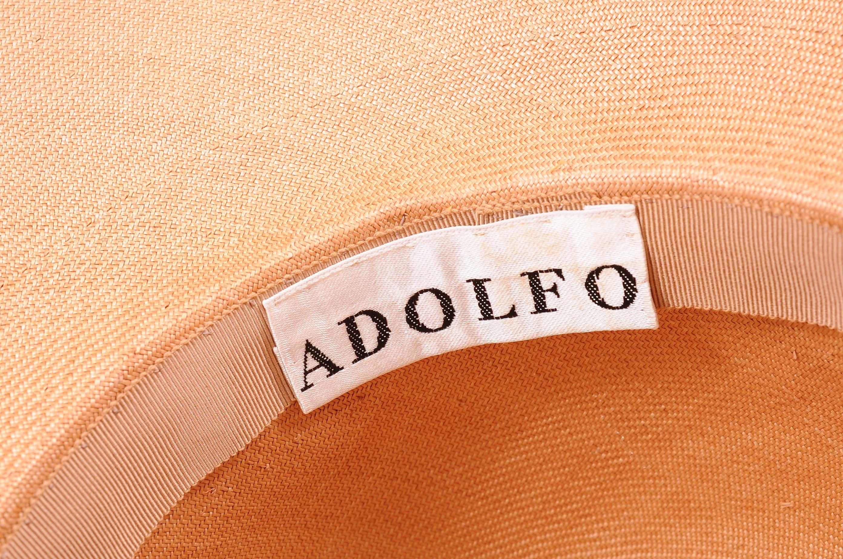 Adolfo Oversized Natural Straw Hat circa 1970 In Excellent Condition In New Hope, PA