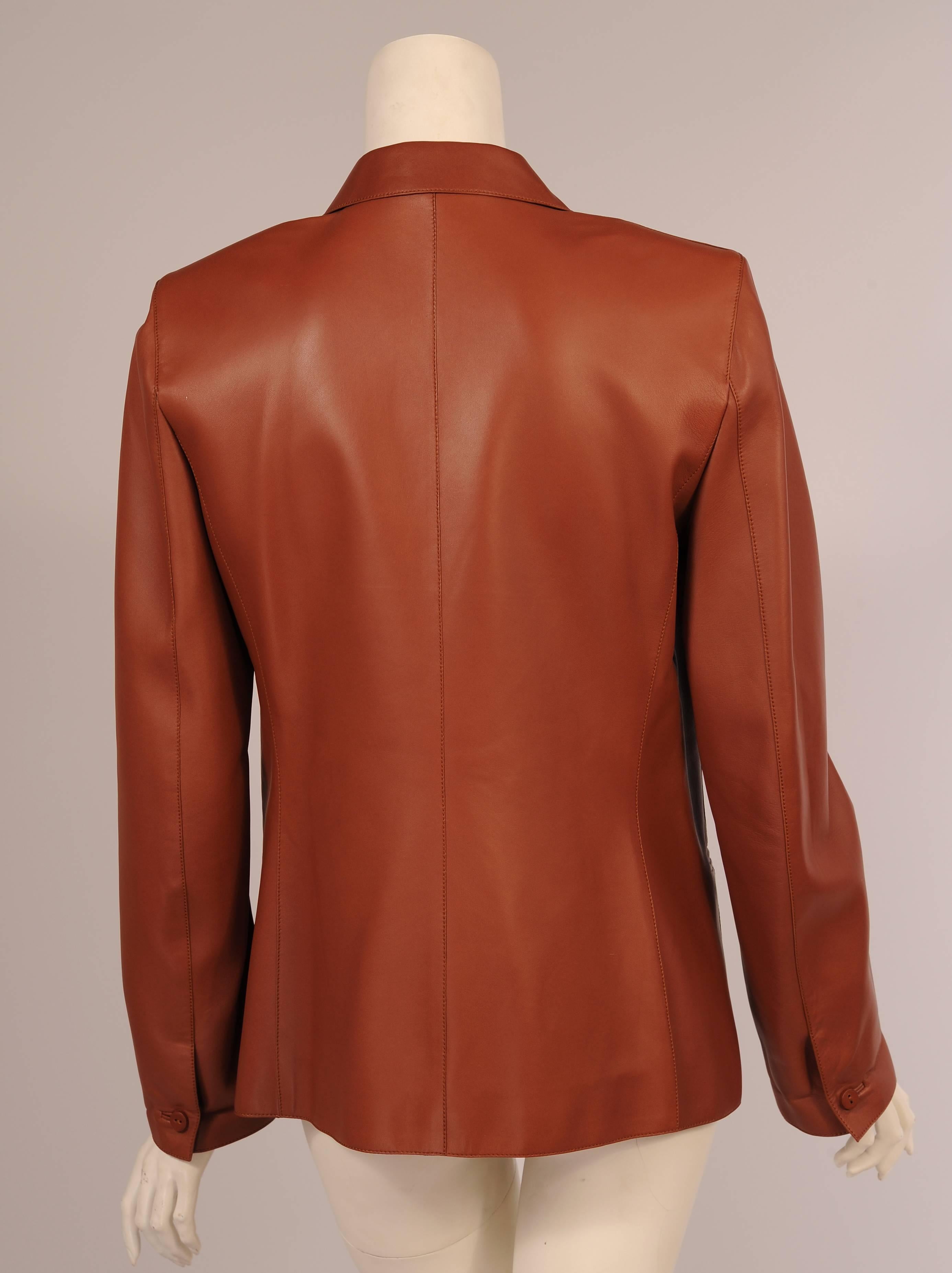 hermes leather blazer