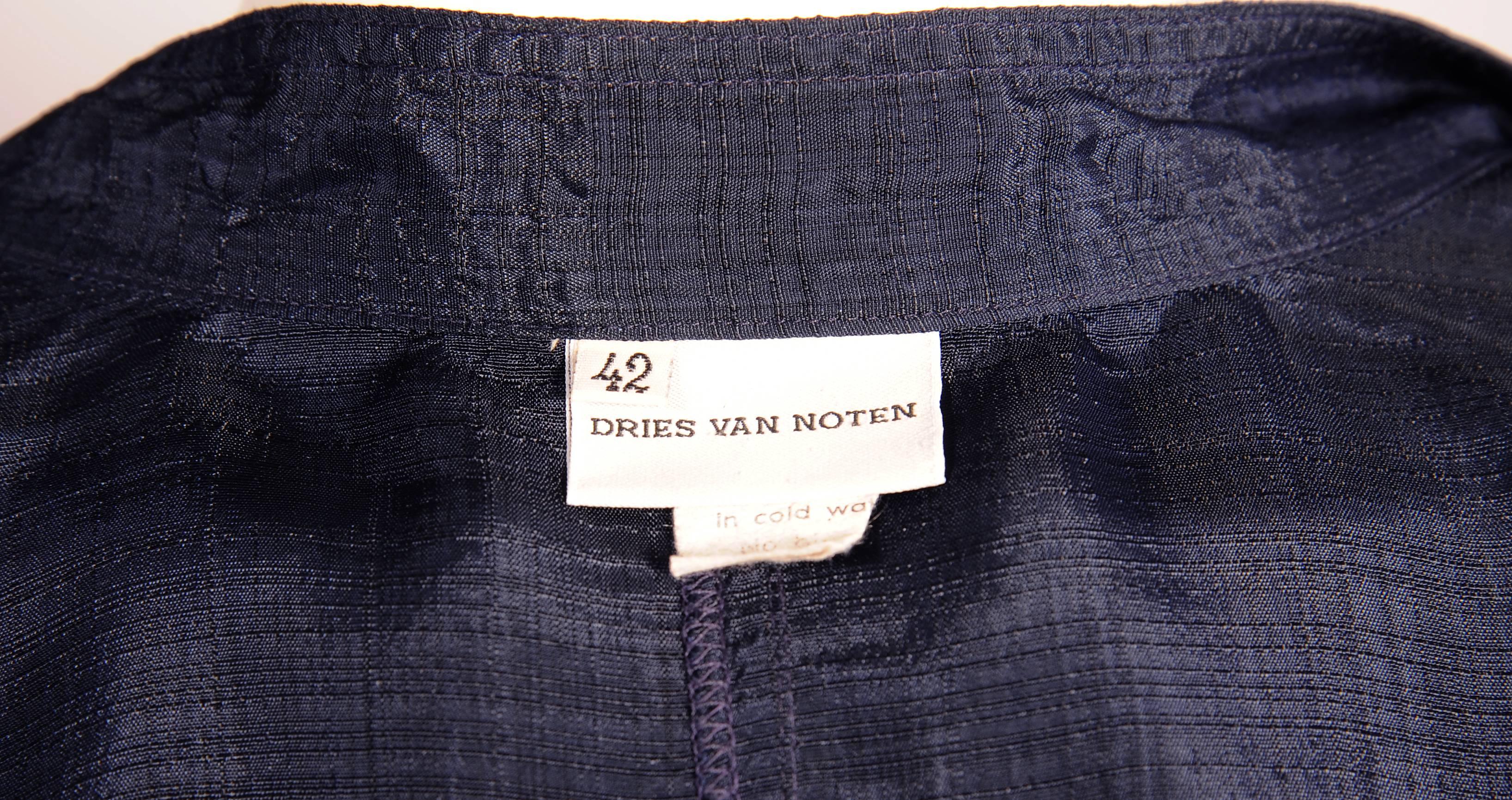 Dries Van Noten Navy Blue Button Front Dress For Sale at 1stDibs ...