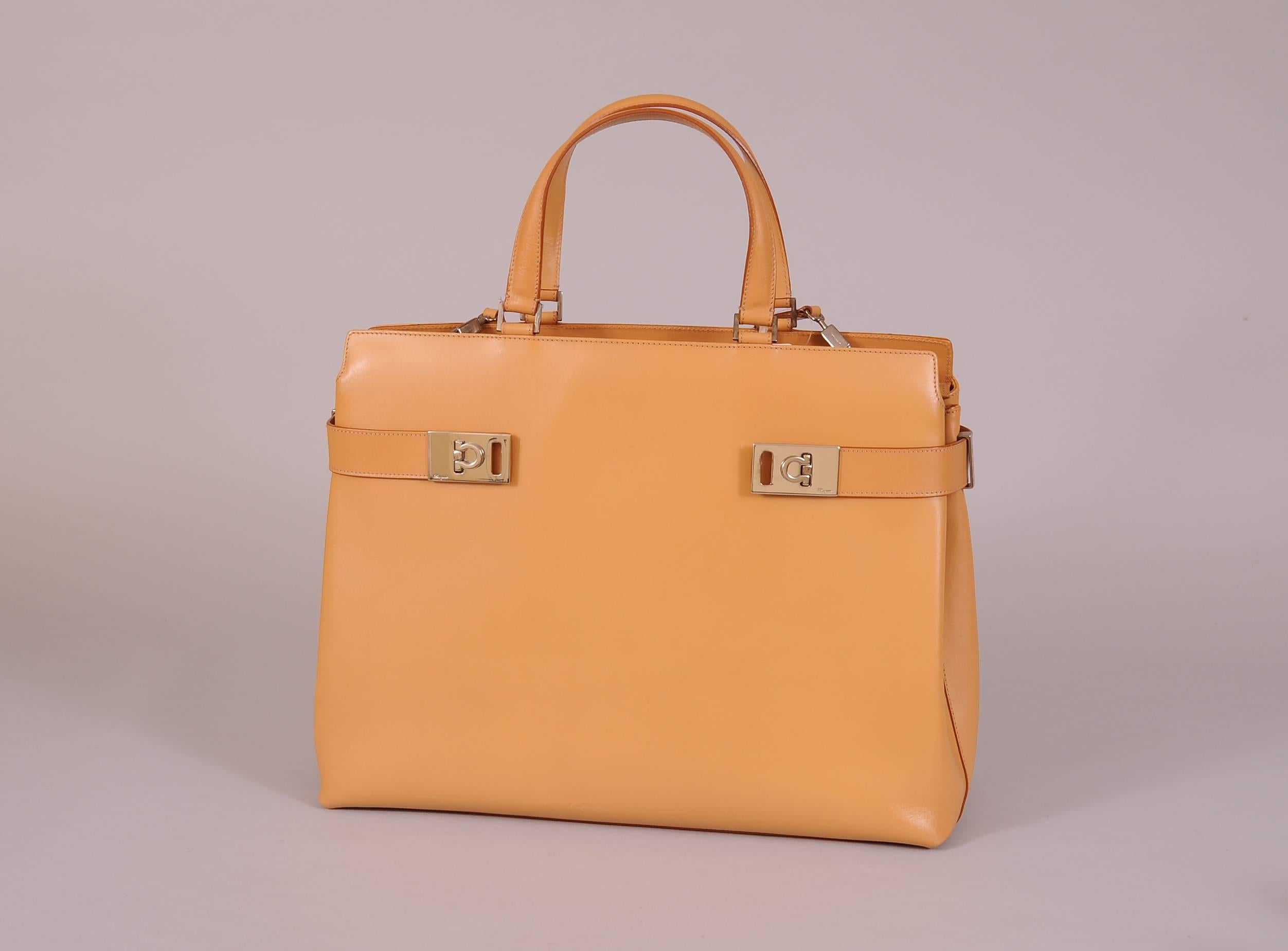 Orange Ferragamo Natural Leather Bag, Never Used