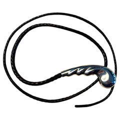 1974 Elsa Peretti Sterling Silver Whip Buckle with Braided Leather Belt