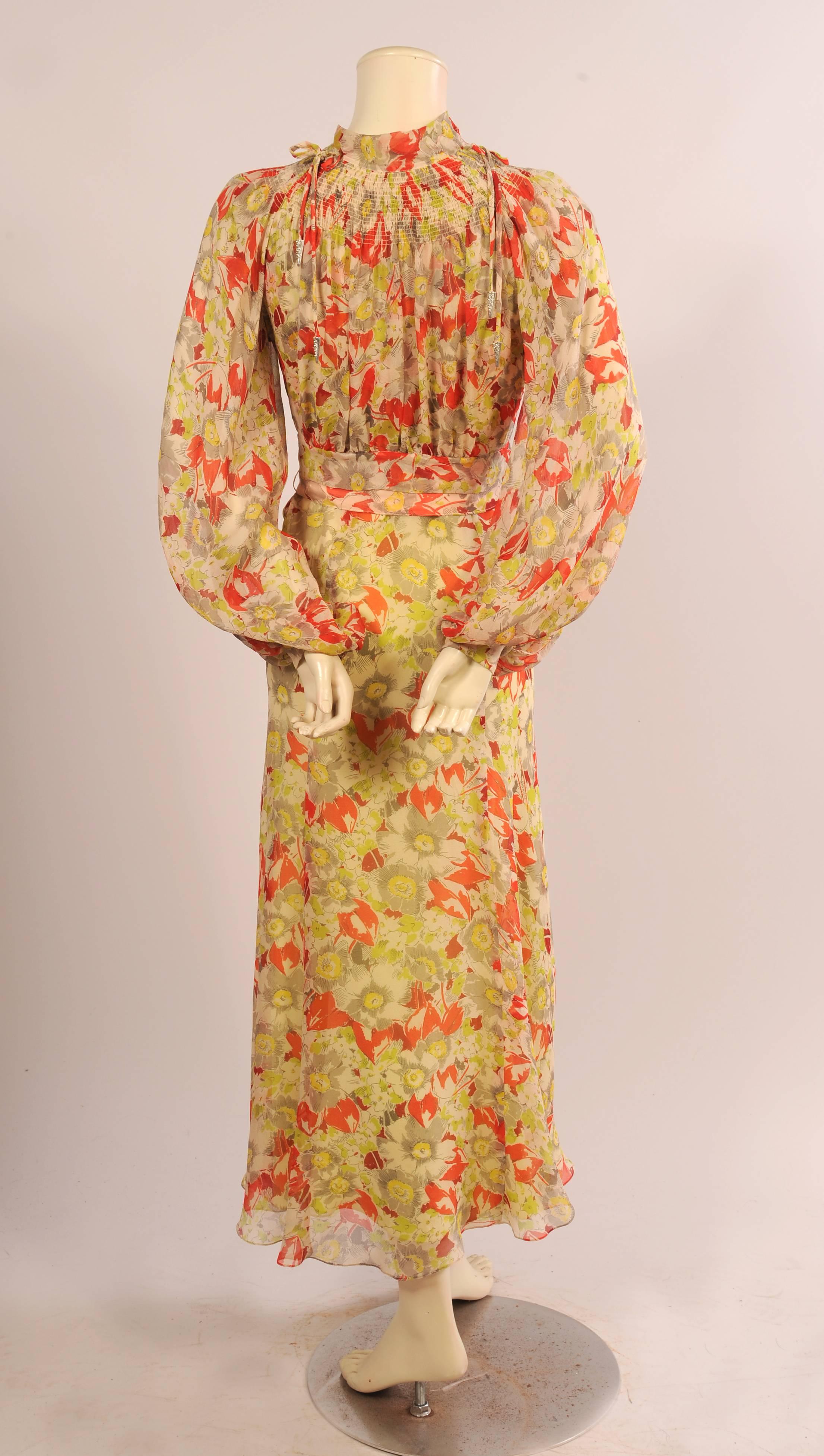 Women's Maggie Norris Couture 1930's Inspired Silk Chiffon Dress, Jacket & Slip