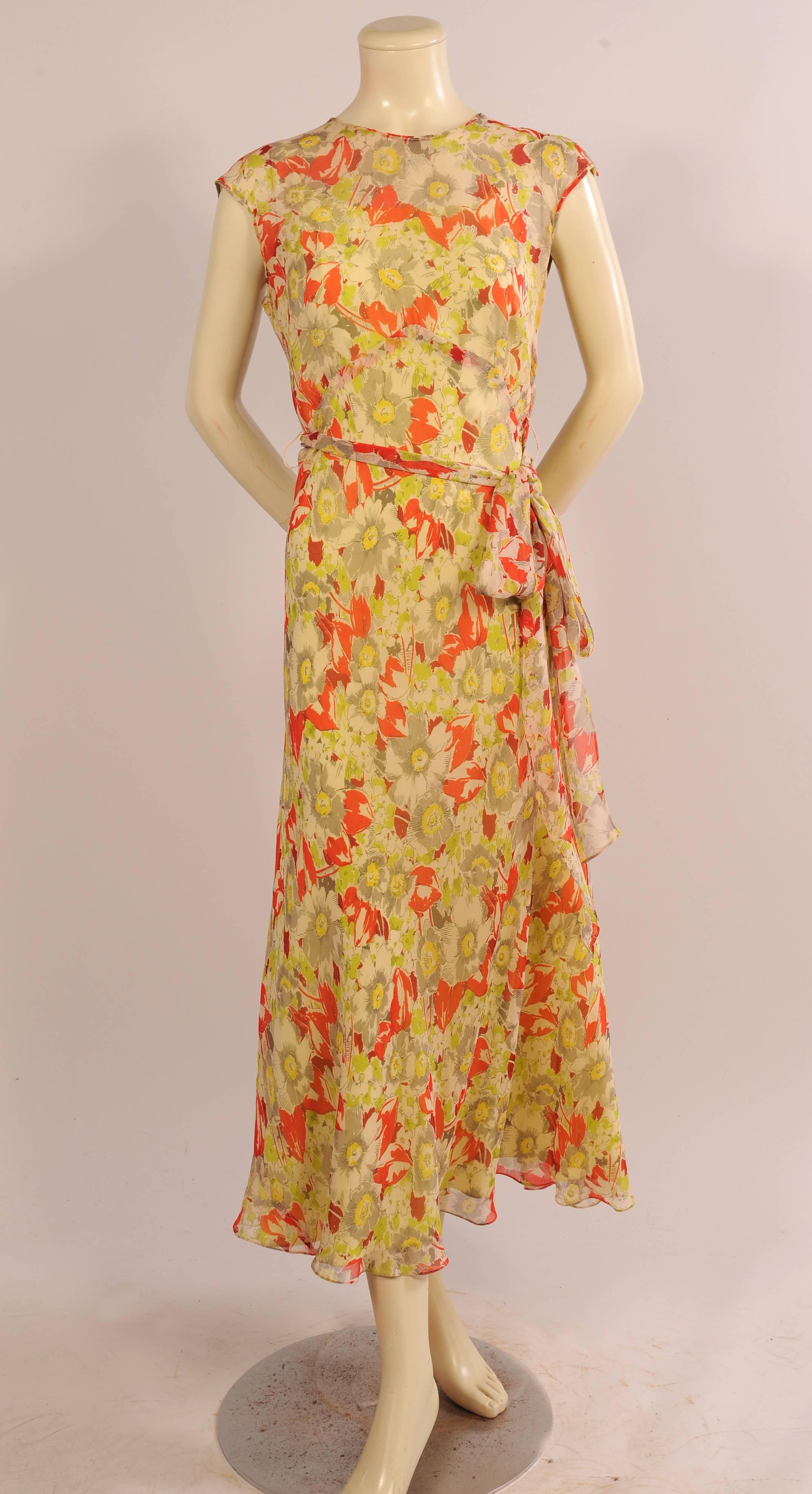 Maggie Norris Couture 1930's Inspired Silk Chiffon Dress, Jacket & Slip 2
