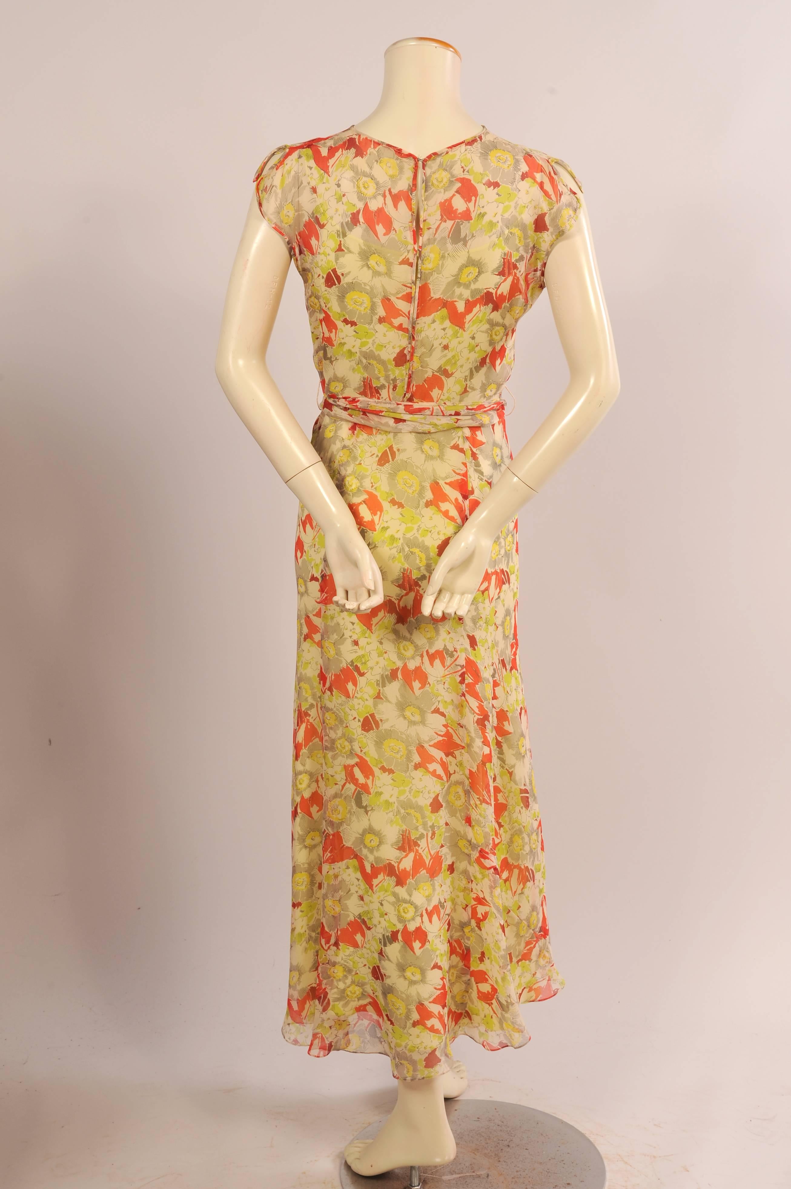 Maggie Norris Couture 1930's Inspired Silk Chiffon Dress, Jacket & Slip 4
