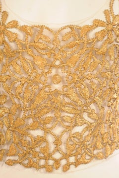 Lesage Paris Corpetto in tulle cucito a mano con perline dorate Soutache Maggie Norris Couture