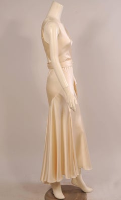 Maggie Norris Haute Couture 1930's Inspired Bias Cut Silk Charmeuse Evening Gown