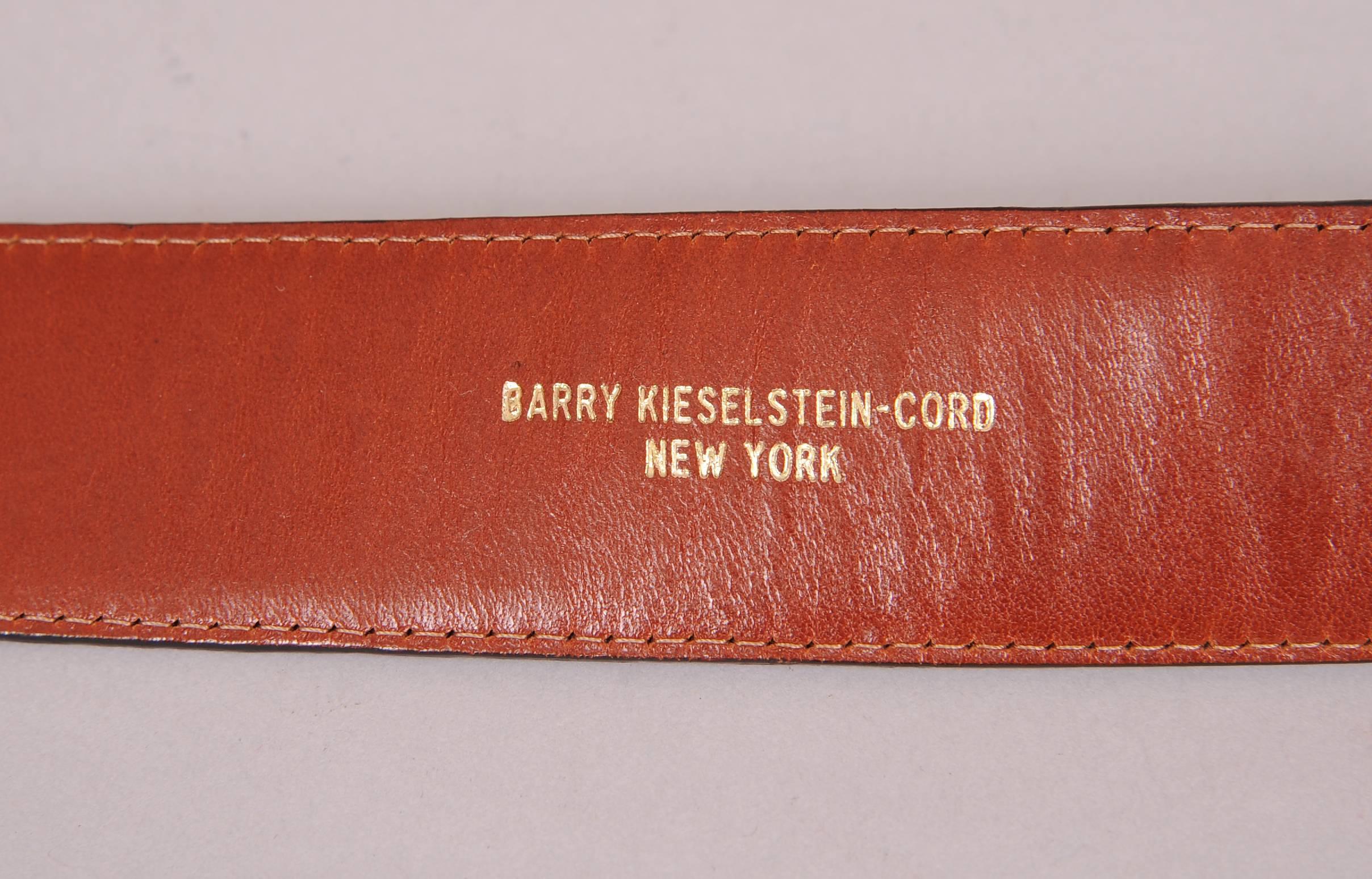 Barry Kieselstein-Cord Sterling Silver Frog Buckle and Black Alligator Belt In Excellent Condition In New Hope, PA