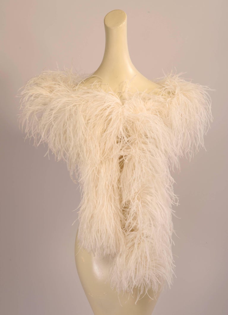 Bright White Ostrich Feather Boa at 1stDibs