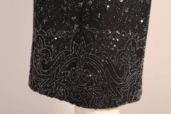 Dolce & Gabbana Beaded Black Wool Pencil Skirt