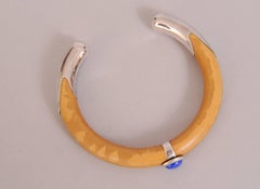 Rare Elsa Peretti Bamboo, Lapis and Sterling Silver Bracelet, for Tiffany & Co.