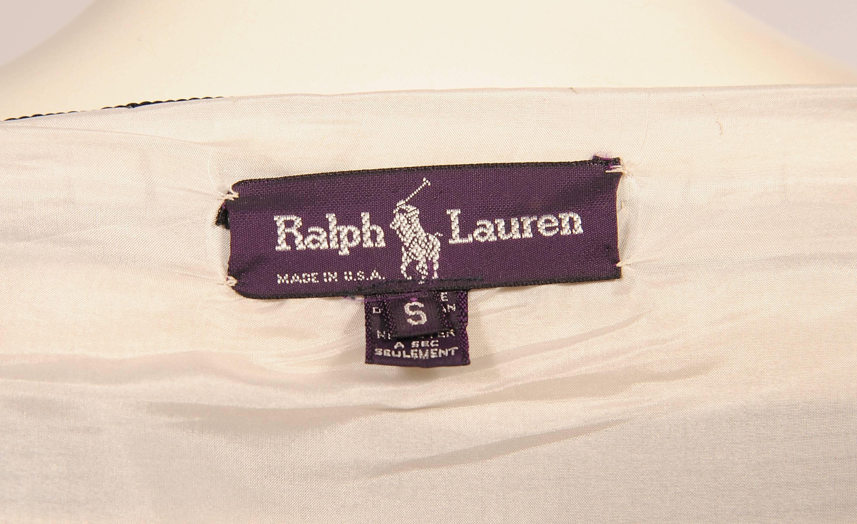 Women's Ralph Lauren Pearl Beaded and Sequin Striped Top, 1970s 