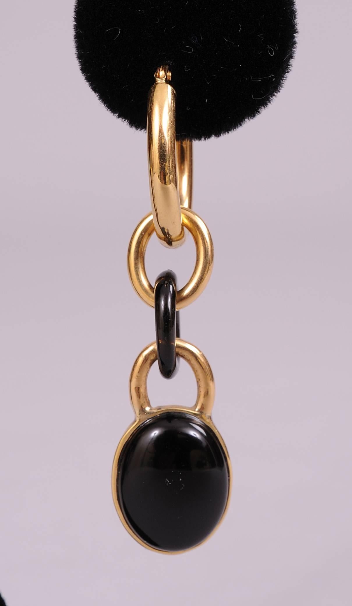 gold and onyx earrings